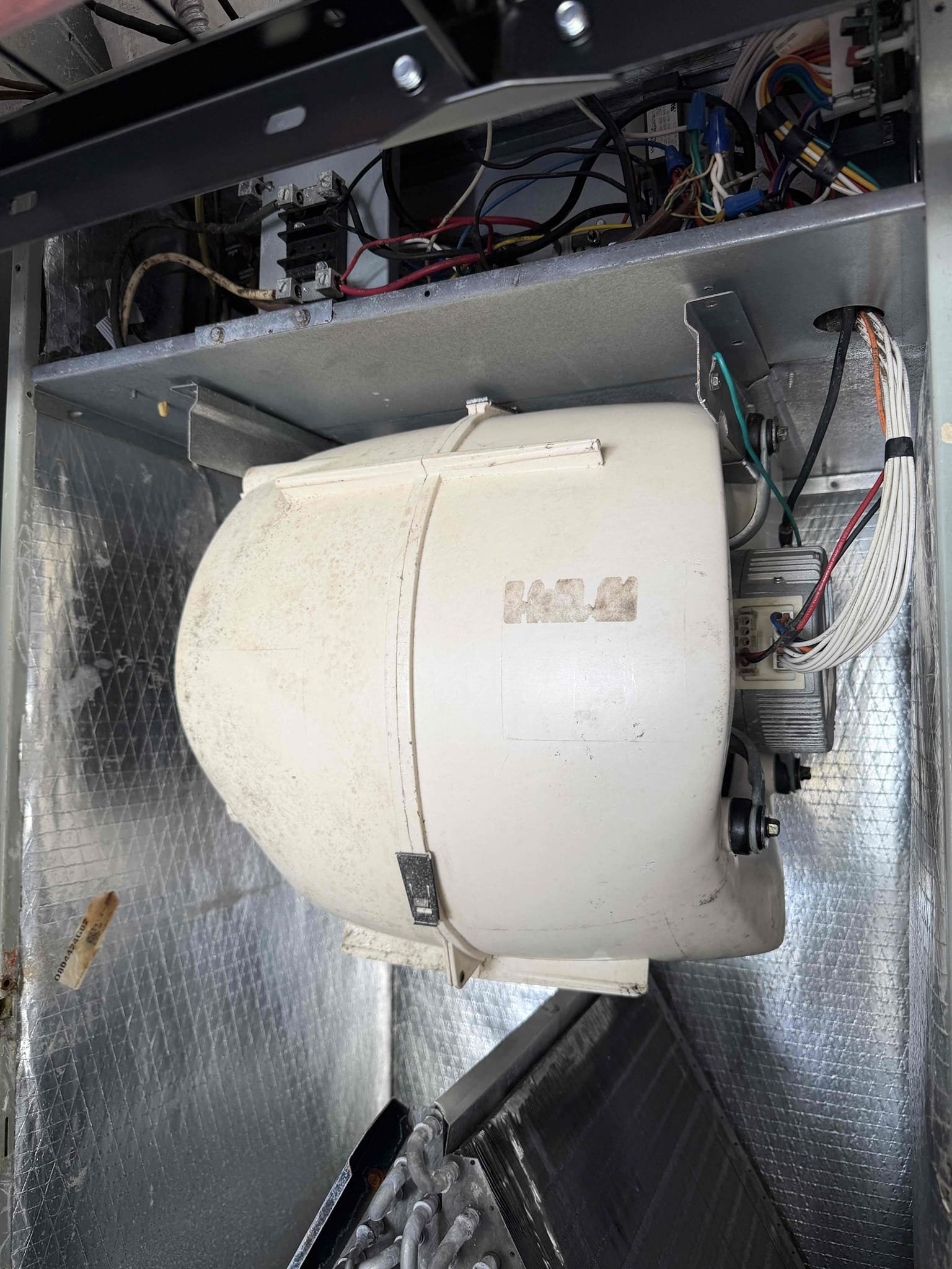 Removed and cleaned blower assembly. White plastic blower housing is embedded with stains that are not possible to remove at this time. Everything is clean and sanitized with just some discoloration from deep stains in the plastic grooves/scratches. 
Installed safety float switch and tested function. 
Signed client up for Maitenence agreement. 