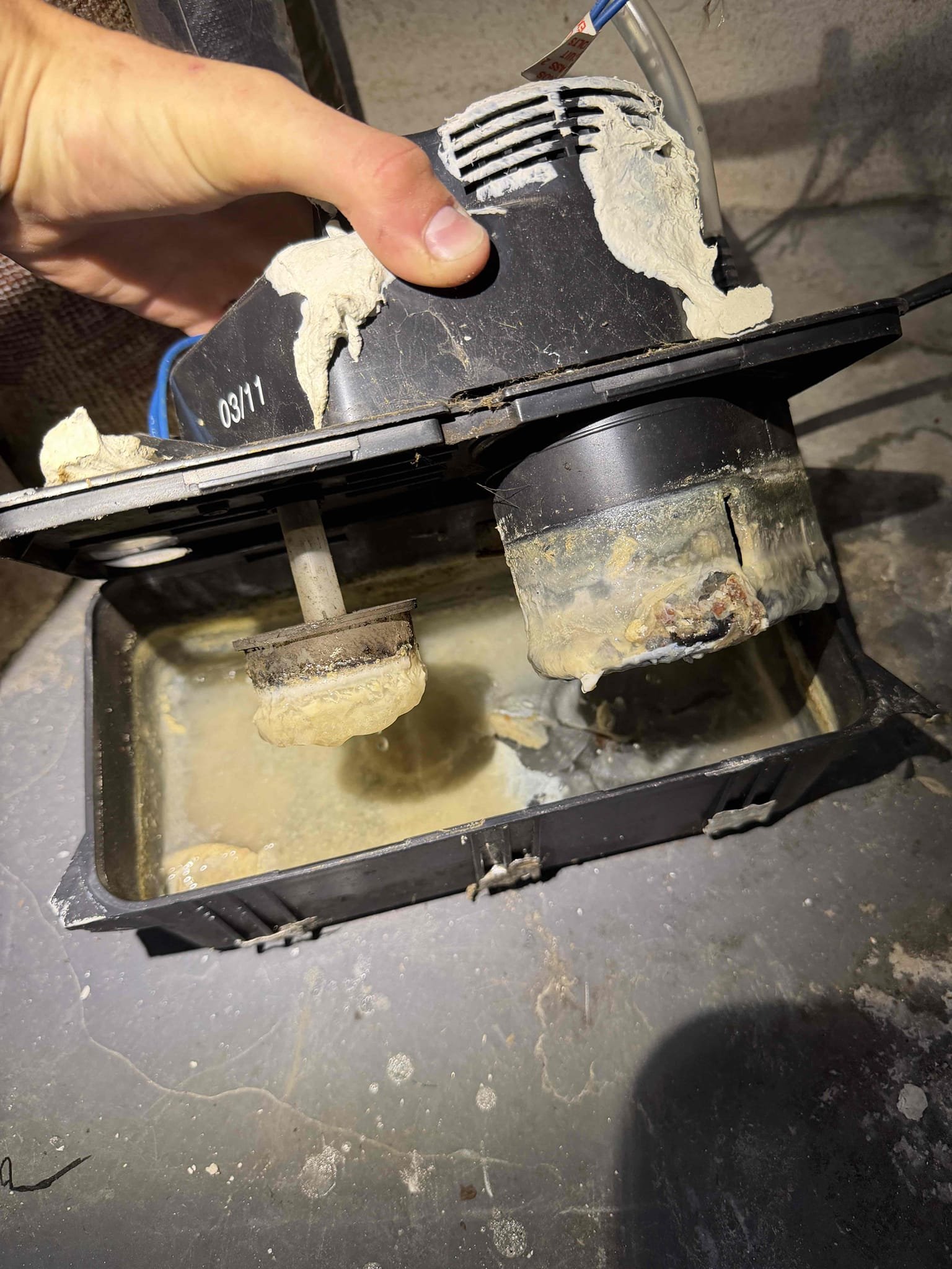 Performed Maitenence on system. 
- Capacitor is out of factory tolerance 
- Drain line is missing P-trap to condensate pump 
- Supply plenum is not sealed on the back side
- Return plenum is not sealed
- Unit is not sealed to coffin box
- Condensate pump was very dirty and impacted with growth
- Condenser coils were very dirty restricting airflow
- Indoor Blower wheel has growth and debris

- Evaporator coils are clean
- Cleaned condenser coils
- Checked amp draws on compressor and fan motor
-  Cleaned condensate pump
- Cleaned primary drain pan inside unit
- System has a 23° temp split

Quote sent for all repairs/cleanings. 