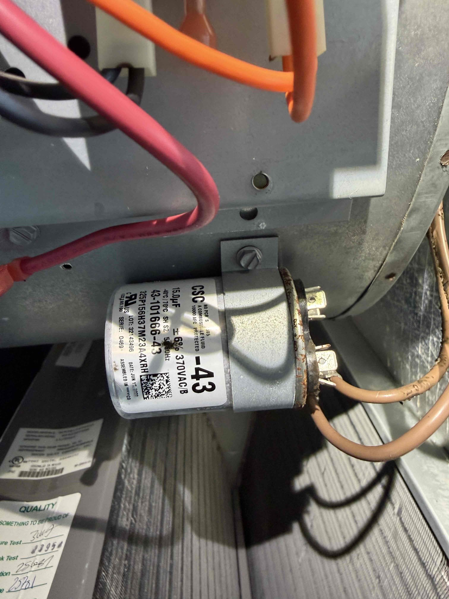 Performed Maitenence on system. 
- Capacitor is out of factory tolerance 
- Drain line is missing P-trap to condensate pump 
- Supply plenum is not sealed on the back side
- Return plenum is not sealed
- Unit is not sealed to coffin box
- Condensate pump was very dirty and impacted with growth
- Condenser coils were very dirty restricting airflow
- Indoor Blower wheel has growth and debris

- Evaporator coils are clean
- Cleaned condenser coils
- Checked amp draws on compressor and fan motor
-  Cleaned condensate pump
- Cleaned primary drain pan inside unit
- System has a 23° temp split

Quote sent for all repairs/cleanings. 