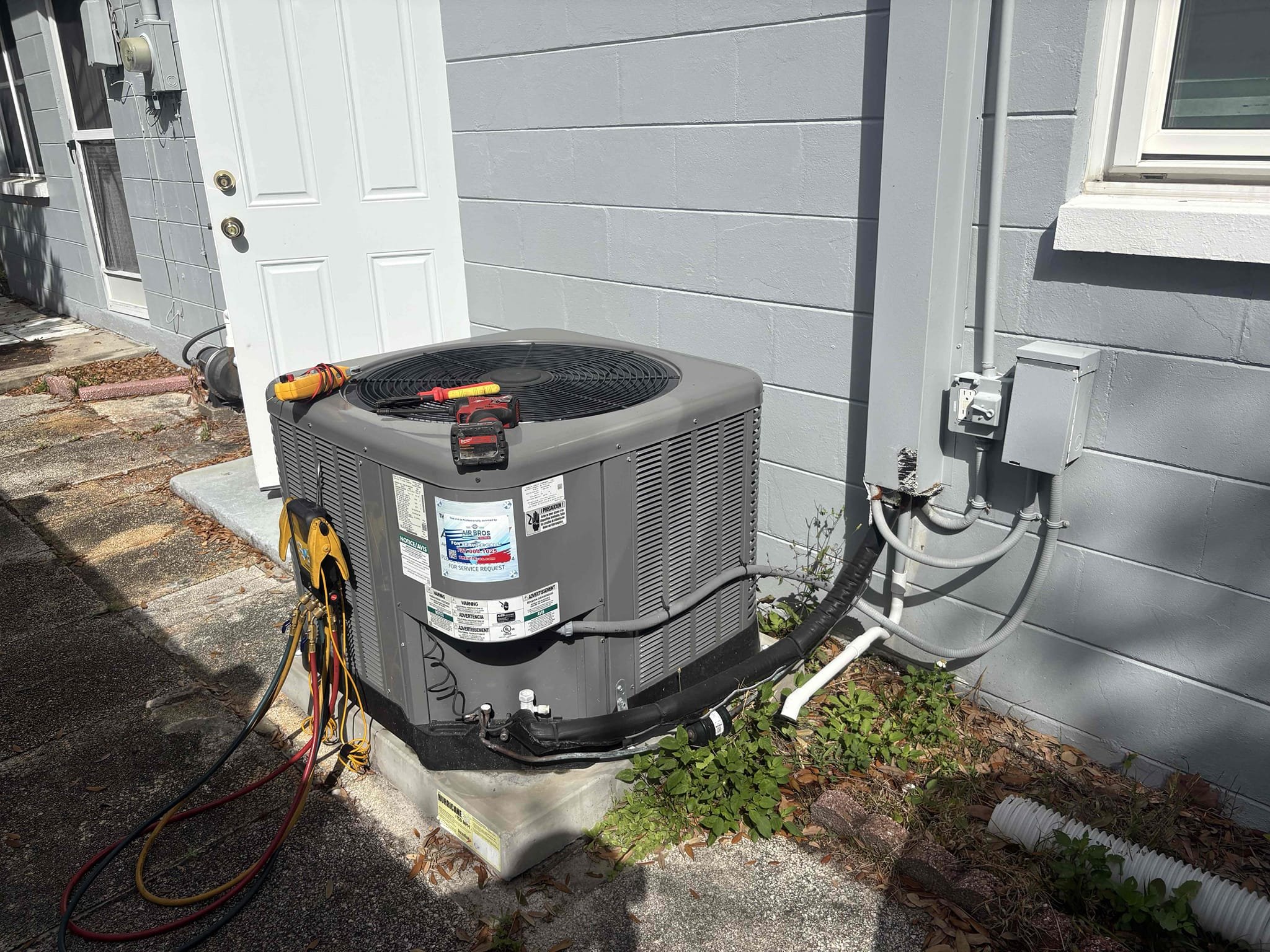 Home owner states system is not keeping up with temperature. Found system starting to freeze over. System freezing over due to main return collapsed in home. Cut a hole in the return so home owners would have air. Explained that this is a temporary fix and they will need to leave garage door open in meantime. 

Went over options to replace existing ducting. System is under designed. 14” duct pulling 900 cfm. System is designed for 1200cfm. Gave option to add another return in common area to bring system full within designed specifications. 

Also explained that ducts can be strapped and sealed better. Some sagging in ducts and leakage. 

Unit is currently cooling. 