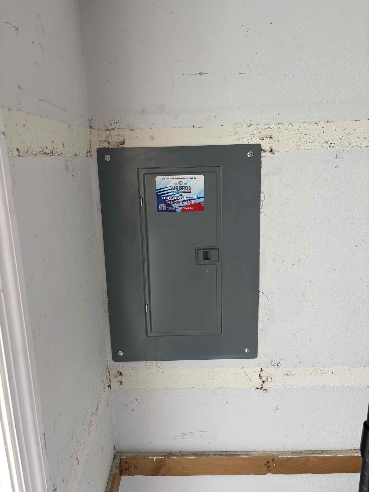 Replace 125 amp federal pacific panel
Label and remove existing wires from panel 
Remove panel 
Install new connectors on the 1 1/4in pvc feeding panel 
Install new 125 amp main lug panel 
Reinstall pre label wires into panel 
Install new whole home surge protector 
Drywall will need to be cut to install new panel 

***Air bros is not responsible for drywall repairs as well 
Air bros is not responsible for the main breaker does not function properly 
