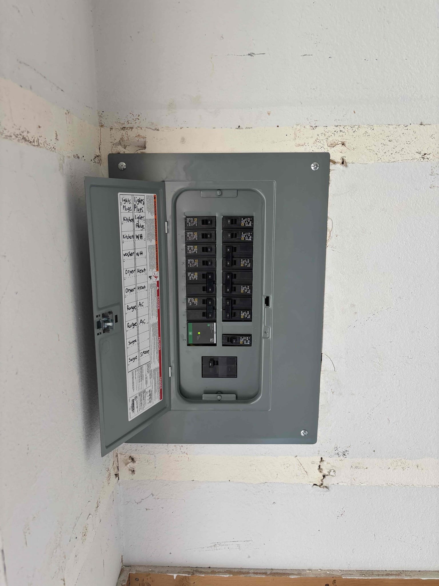 Replace 125 amp federal pacific panel
Label and remove existing wires from panel 
Remove panel 
Install new connectors on the 1 1/4in pvc feeding panel 
Install new 125 amp main lug panel 
Reinstall pre label wires into panel 
Install new whole home surge protector 
Drywall will need to be cut to install new panel 

***Air bros is not responsible for drywall repairs as well 
Air bros is not responsible for the main breaker does not function properly 
