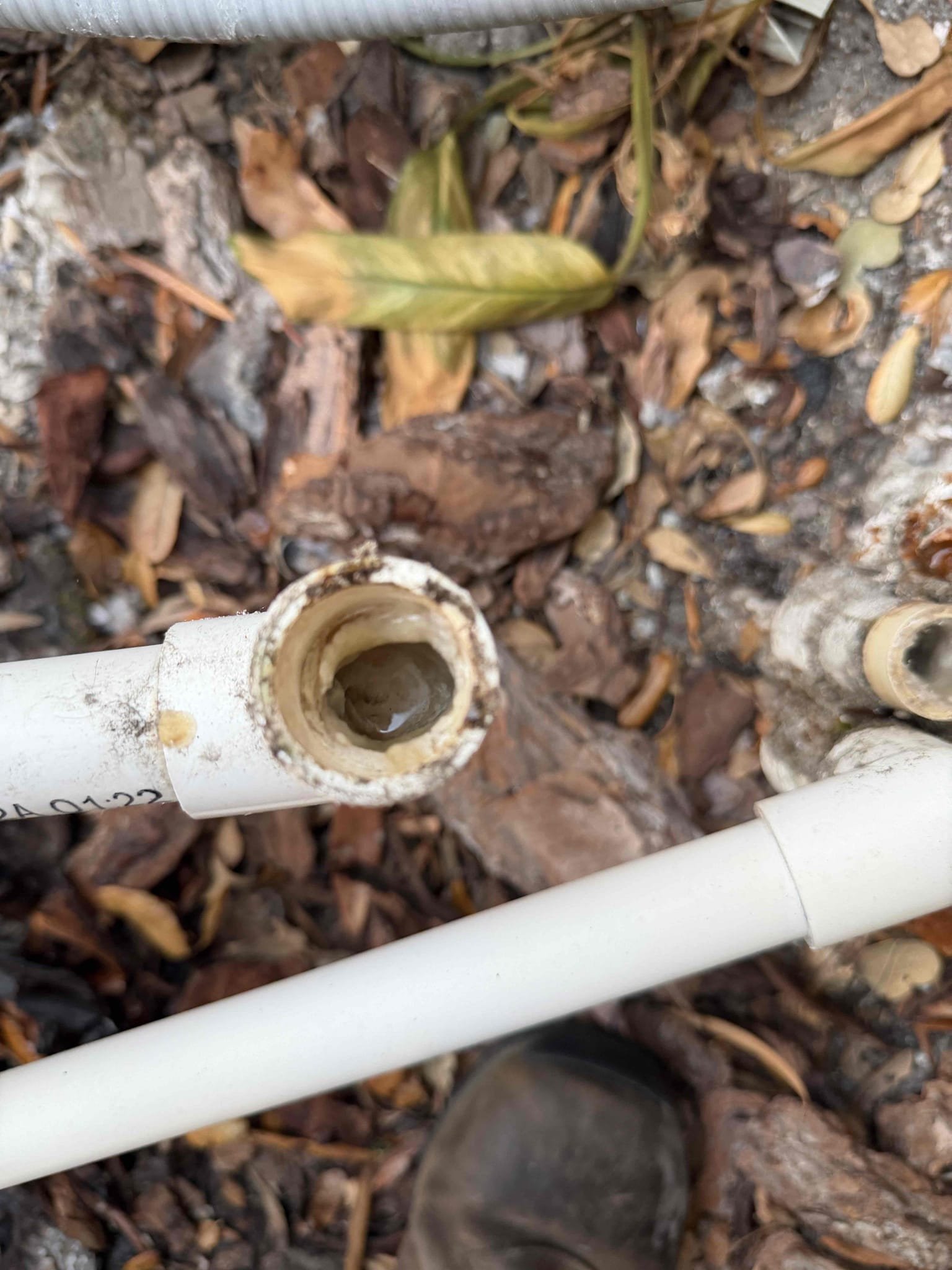 Upon my inspection, found severely clogged drain line on system #1. Unit was leaking water and the safety float switch was not cutting power to the unit. 
Cleaned and treated drain line and primary drain pan. Had to cut pvc drain line to blow out with nitrogen. Installed serviceable connection joint for future drain cleanings. Installed new safety float switch. Tested operations and system is cooling and draining properly at this time. 
Client signed up for Maitenence agreement. Did not perform full Maitenence's today. 