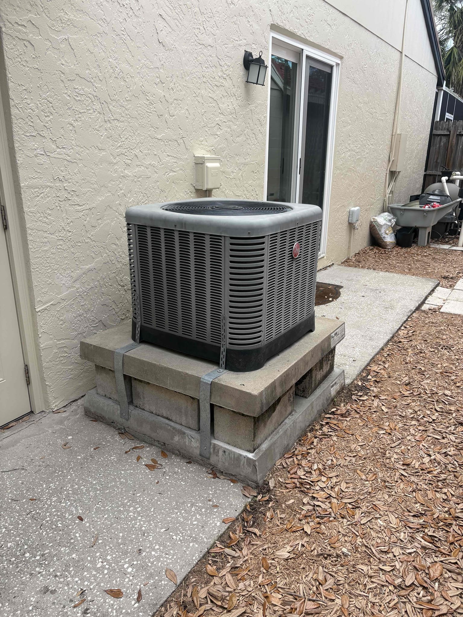 Homeowner states inspector failed ac portion due to dirty coils. Removed all panels to unit and chemically cleaned coils. Removed all leaves and debris. Unit has been thoroughly cleaned and serviced. 