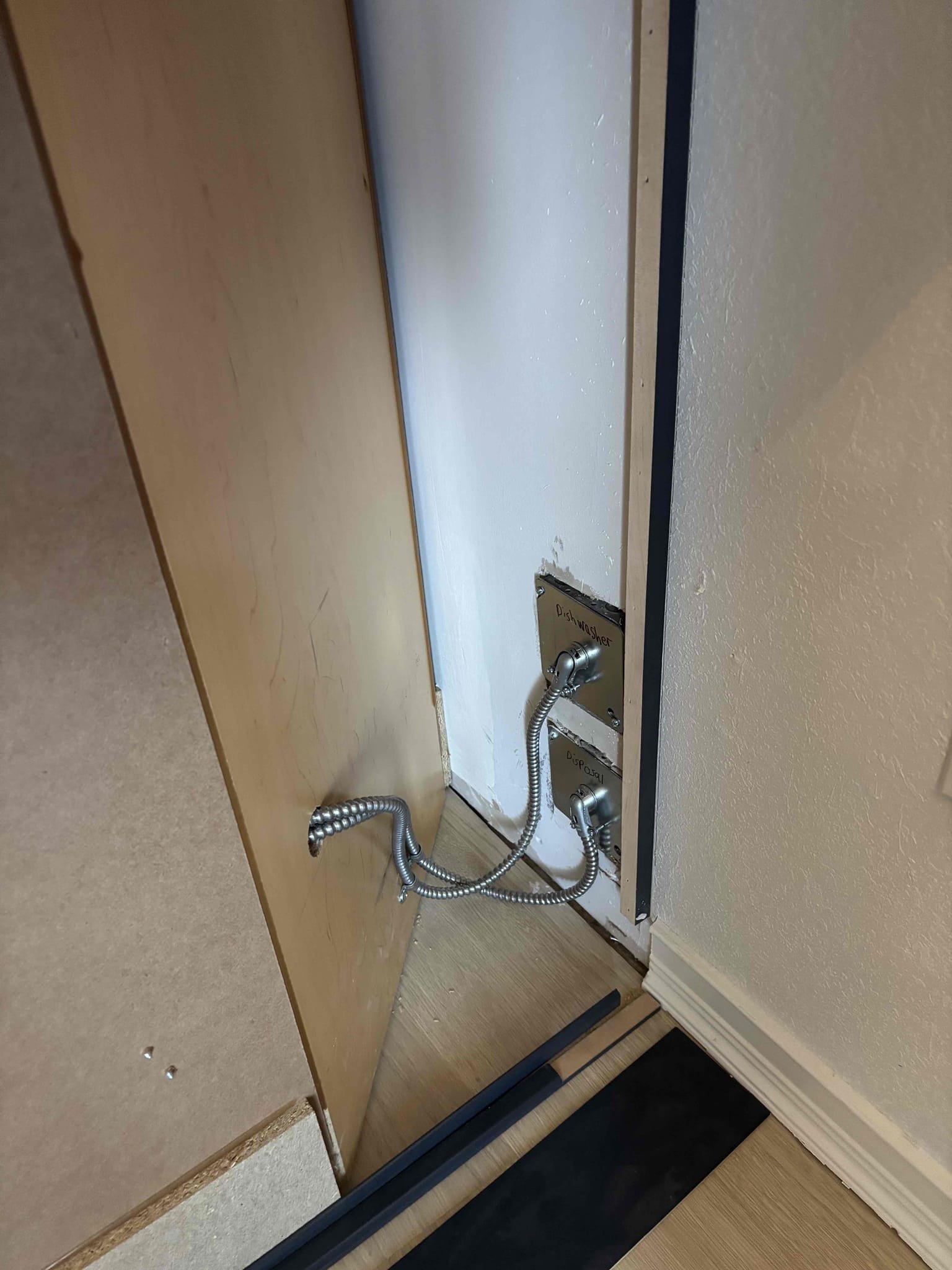 Run Electrcial through cabnetry for all of the kitchen equipment 