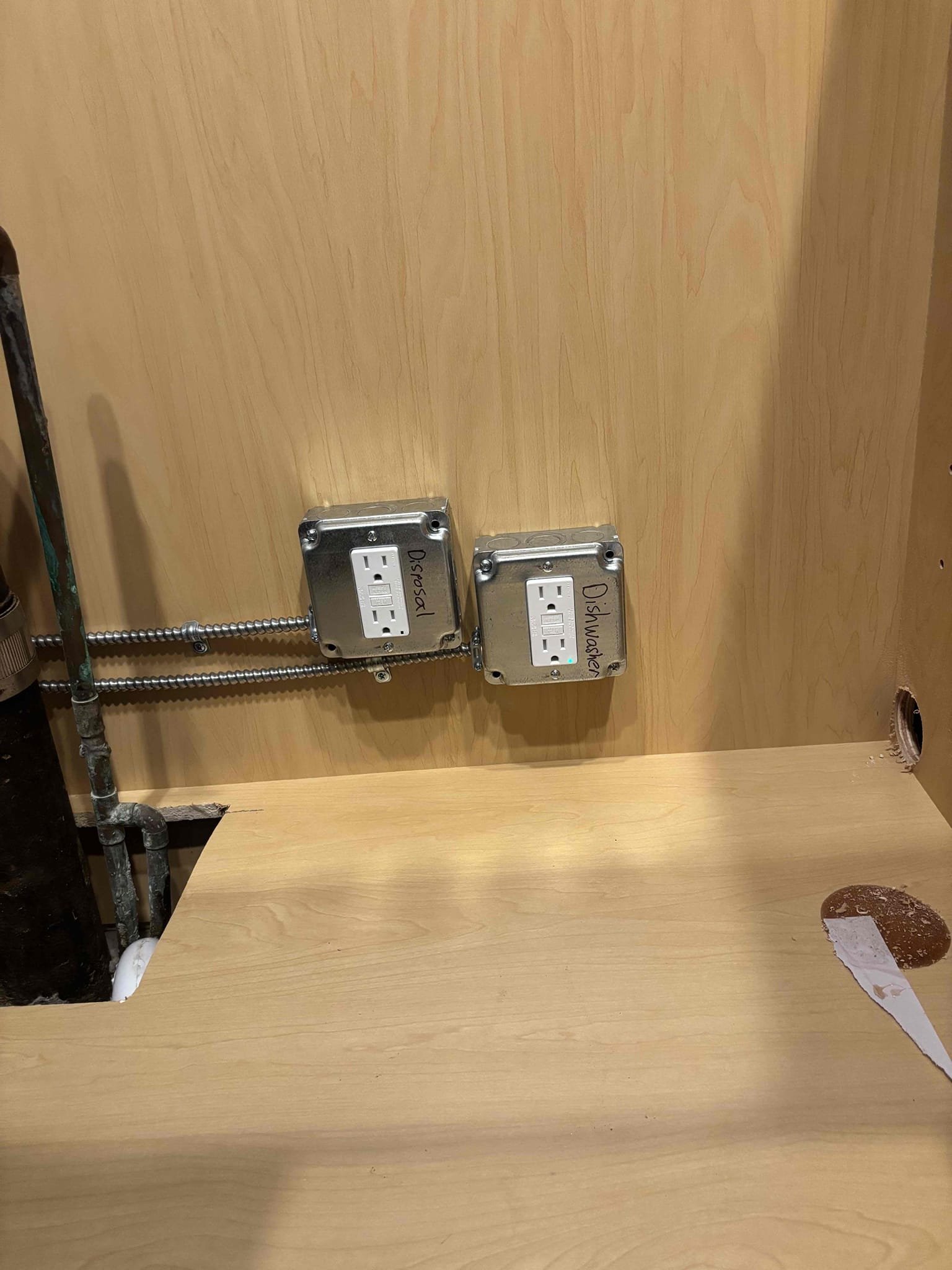 Run Electrcial through cabnetry for all of the kitchen equipment 