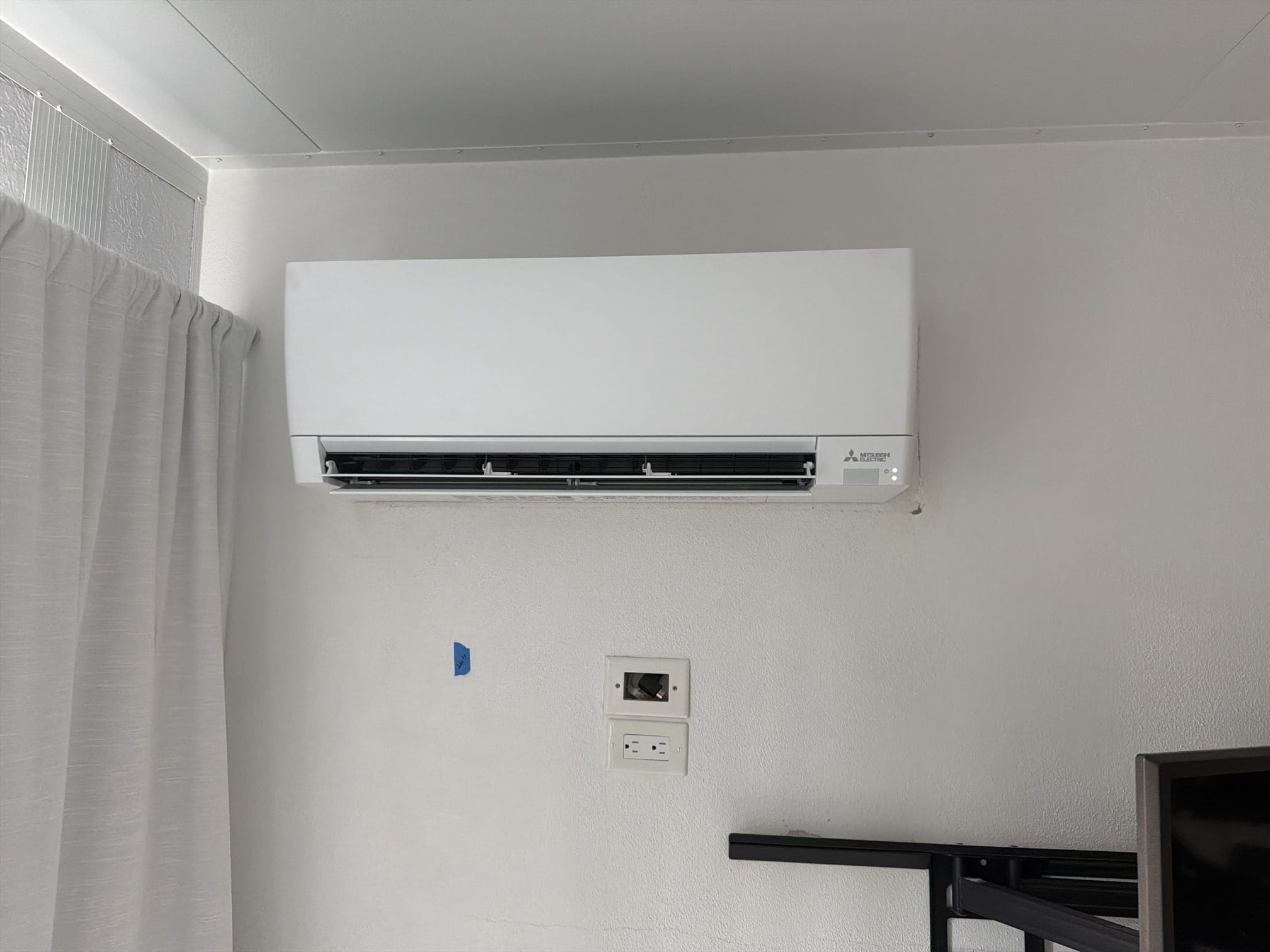 Install Single 12k BTU Head 
Remote/App Operated 
Install Wall Mounting Bracket 
Hurricane Tie Down Straps
Vibration Pads
New Refrigerant Lines
New Communication Wire
Install Hard Pipe PVC Drain (Exterior to Rocks)
Install Exterior Line Covers
Install Single 12k Outdoor Condenser 
Seal Penetration Points 
Pressure Test Systems 
Vacuum Systems 
Charge Systems 
UV Rated Outdoor Insulation 
Refrigerant Locking Caps
Outdoor Surge Protection 
New Outdoor Electrical Whip
Permitting 
10 Year Parts Warranty 
3 Year Labor Warranty 

*If reusing all lines (refrigerant lines, communication wire, high voltage) deduct 500$ from total price in estimate

*Home owner making decision if he wants it mounted to wall or have it raised with 4” pad & aluminum stand 