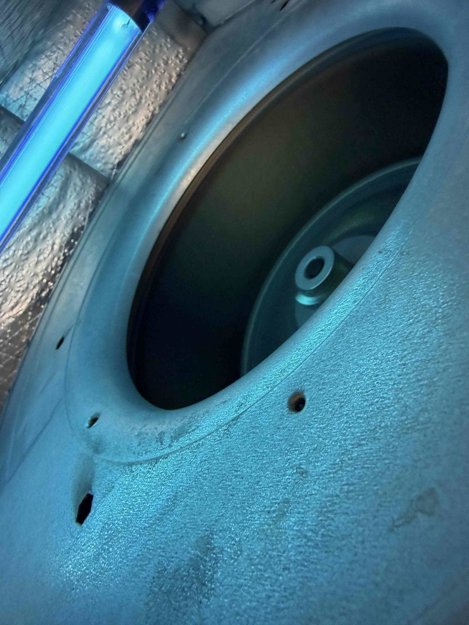 Scope of work:
- Remove blower wheel from system
- Clean and sanitize blower assembly
- Install new UV system
- Remove old broken UV system