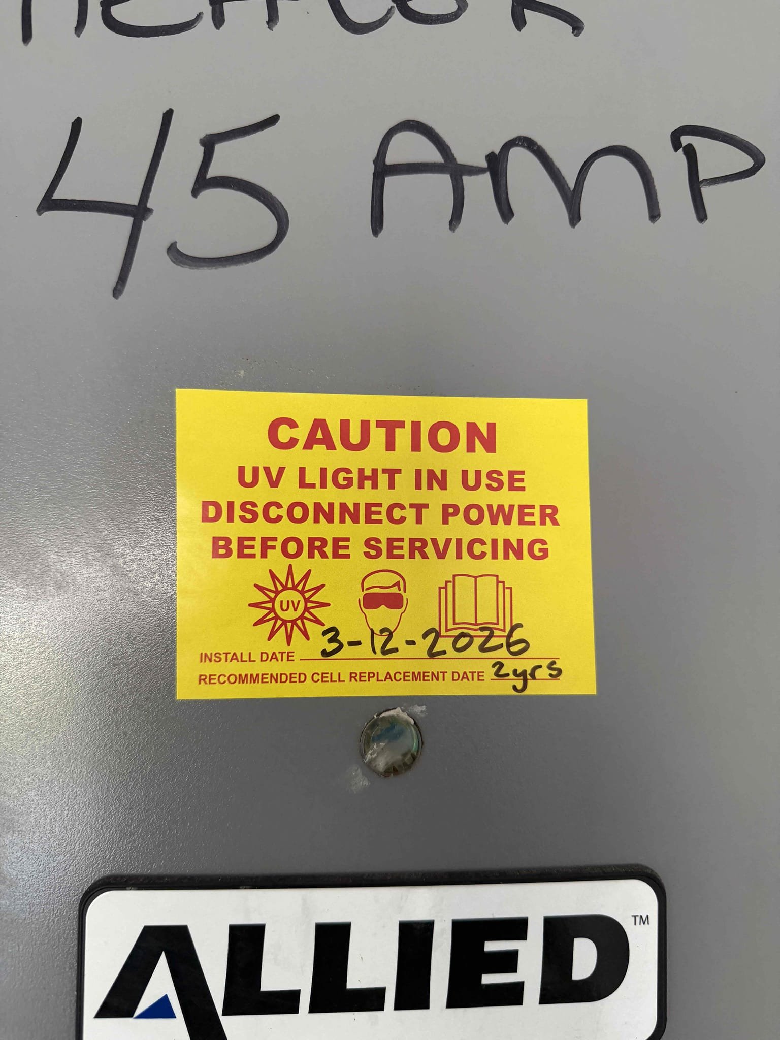 Scope of work:
- Remove blower wheel from system
- Clean and sanitize blower assembly
- Install new UV system
- Remove old broken UV system