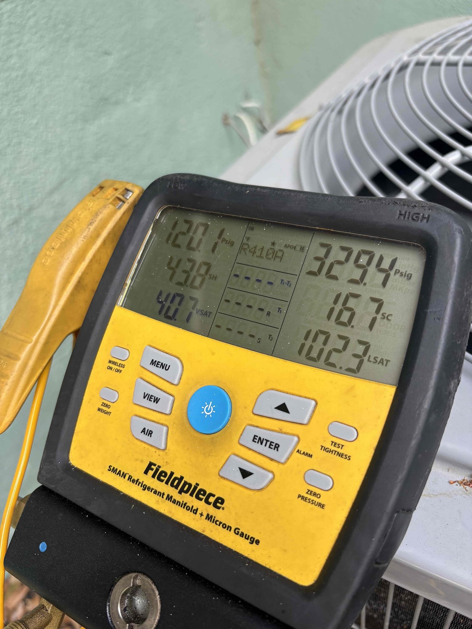Home owner states outdoor unit making grinding sound. Tested capacitor and starting components. Checked outdoor motor and compressor amps. 

Outdoor components are working within manufacture specifications. Compressor internals are failing. Outdoor coils impacted with debris and affecting pressures. 

Air handler has heavy condensation building up. Secondary pan may go out on safety due to water. Components inside air handler getting wet. Found back side of coils dirty and return smashed. 

Unit is currently out of warranty due to being second home owners. Went over potential repairs and cost. Also wet over options for new system. 

Explained with minimal repairs (new return & cleaning outdoor coils) I can not guarantee how long outdoor compressor will last. 