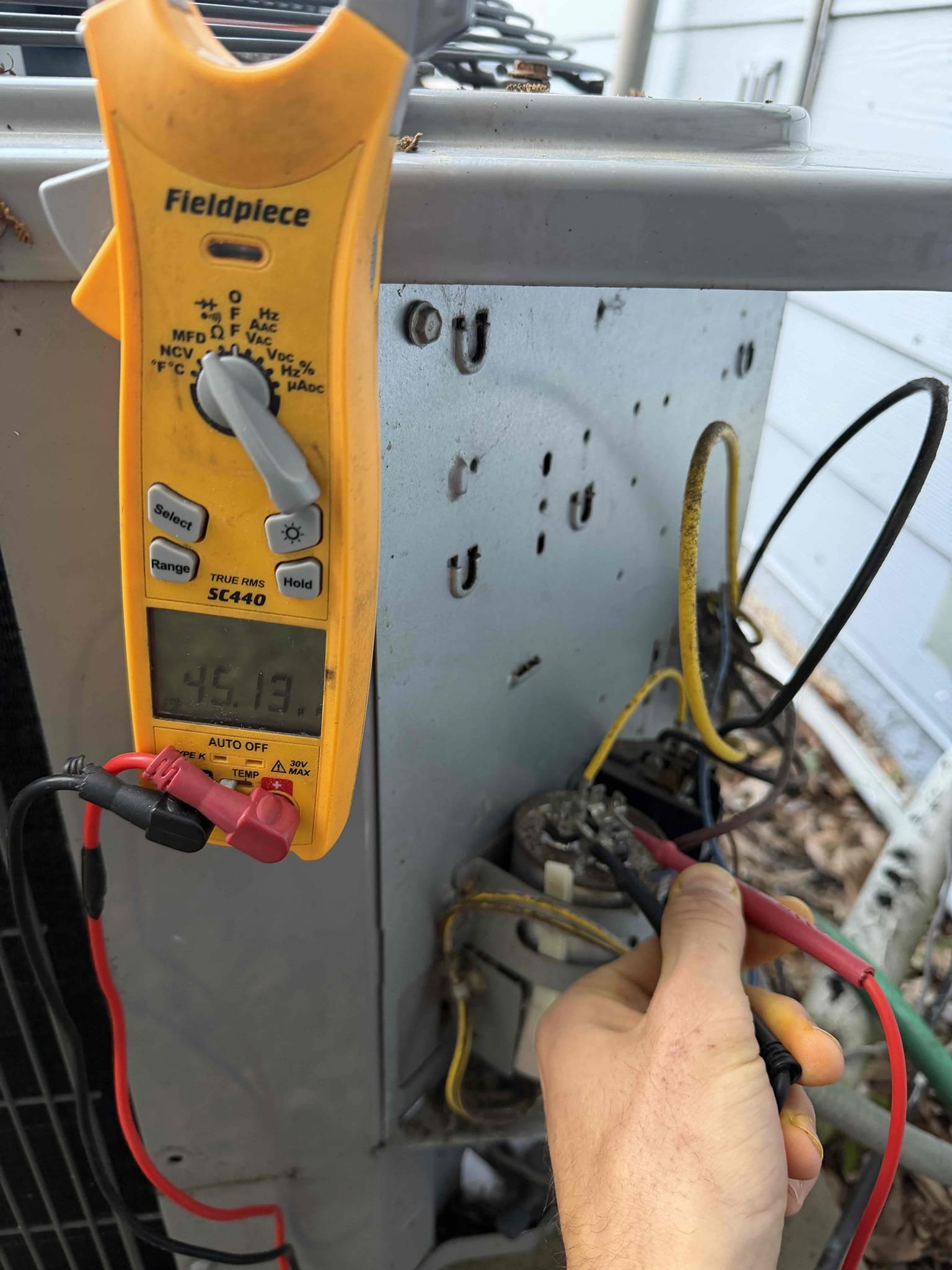 Performed Maitenence on system. Cleaned/treated drain line and primary drain pan. Cleaned condenser coils. Evaporator coils are clean. Verified safety float switch functionality. Checked amp draw on compressor. Checked amp draw on fan motor. Checked capacitor is within factory range. Inspected Contactar. Made sure all connections are tight. System is cooling with a 20° temperature split at this time.
System heating operations checked. 
Found growth on blower wheel and recommending cleaning/sanitation. Client would like to wait on cleaning. 

** system is over sized for size of home**