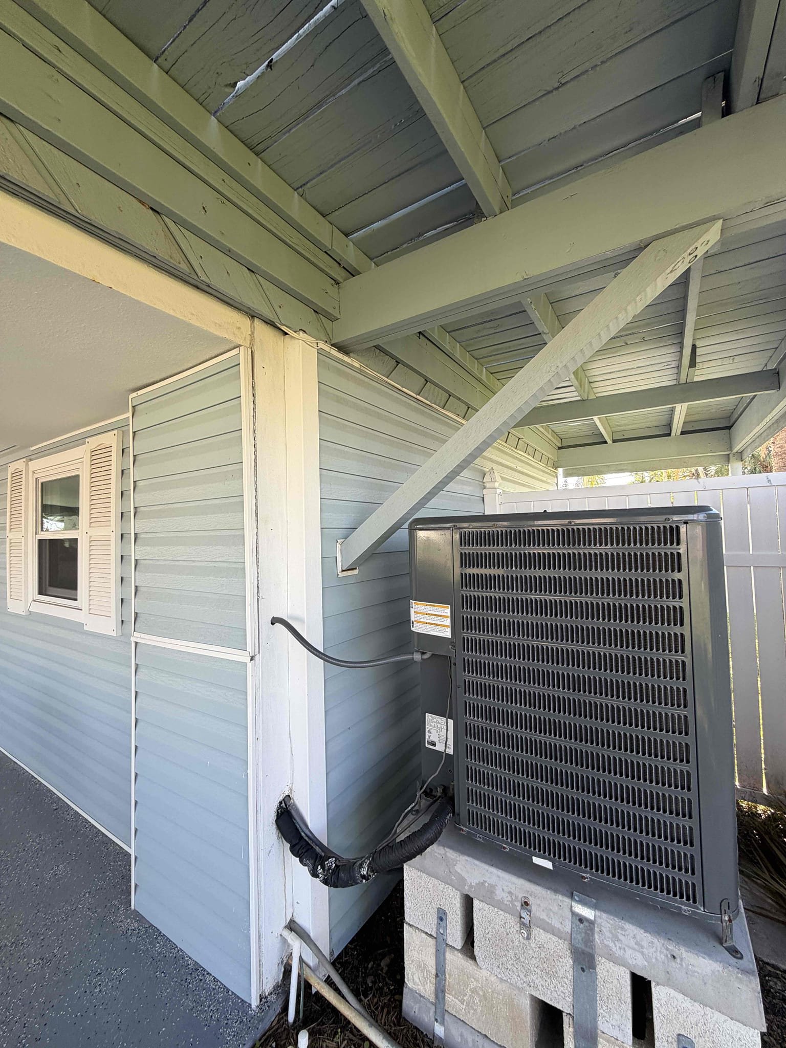 Performed Maitenence on system. Cleaned/treated drain line and primary drain pan. Cleaned condenser coils. Evaporator coils are clean. Verified safety float switch functionality. Checked amp draw on compressor. Checked amp draw on fan motor. Checked capacitor is within factory range. Inspected Contactar. Made sure all connections are tight. System is cooling with a 20° temperature split at this time.

System is mix matched years and brands. 

Drain line is severely clogged. Used nitrogen and could not get good suction. Offered options for replace or replacement. 

Duct work complaints:
- living room heats and cools much faster than bedrooms. 
- Bathroom doesn’t heat up enough compared to the rooms. 


Solutions:

Duct work- $8950  refer to duct proposal 
New supply ducts 
New boots
3 cut in return ducts connect to existing return plenum
New supply plenum
Seal return plenum
Not include drywall repair

Condenser relocation- $2900 refer to proposal
Extend copper and electrical up to new l