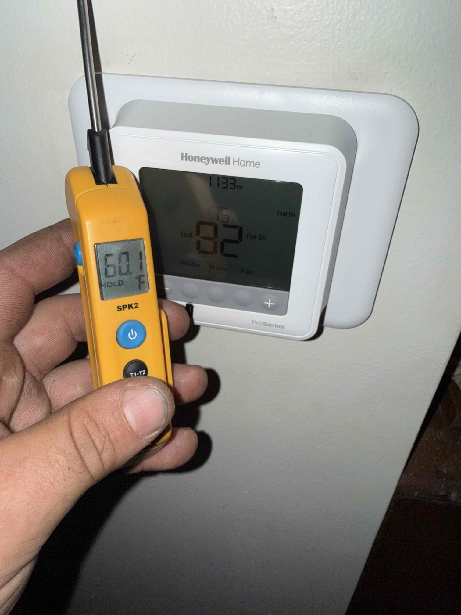 Replace compressor, dryer and 13lbs R410A. Start and test. Unit cooling at this time. 