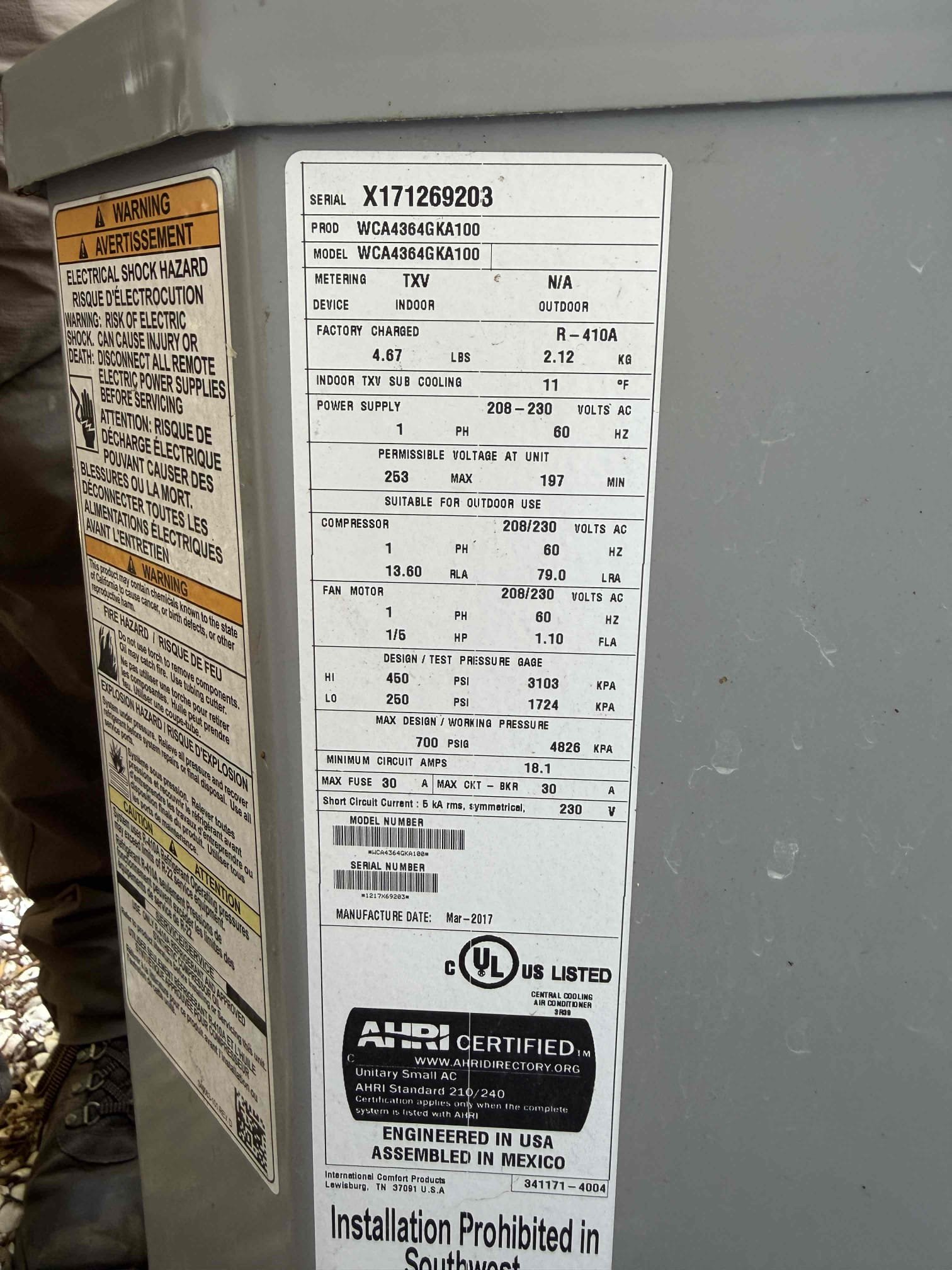 Performed Maitenence on system. Cleaned/treated drain line and primary drain pan. Cleaned condenser coils. Evaporator coils are clean. Verified safety float switch functionality. Checked amp draw on compressor. Checked amp draw on fan motor. Checked capacitor is within factory range. Inspected Contactar. Made sure all connections are tight. System is cooling with a 17-18° temperature split at this time.

Replace condenser contactar as oem contactar was buzzing and not making proper connections. 

$100 coupon applied from mail