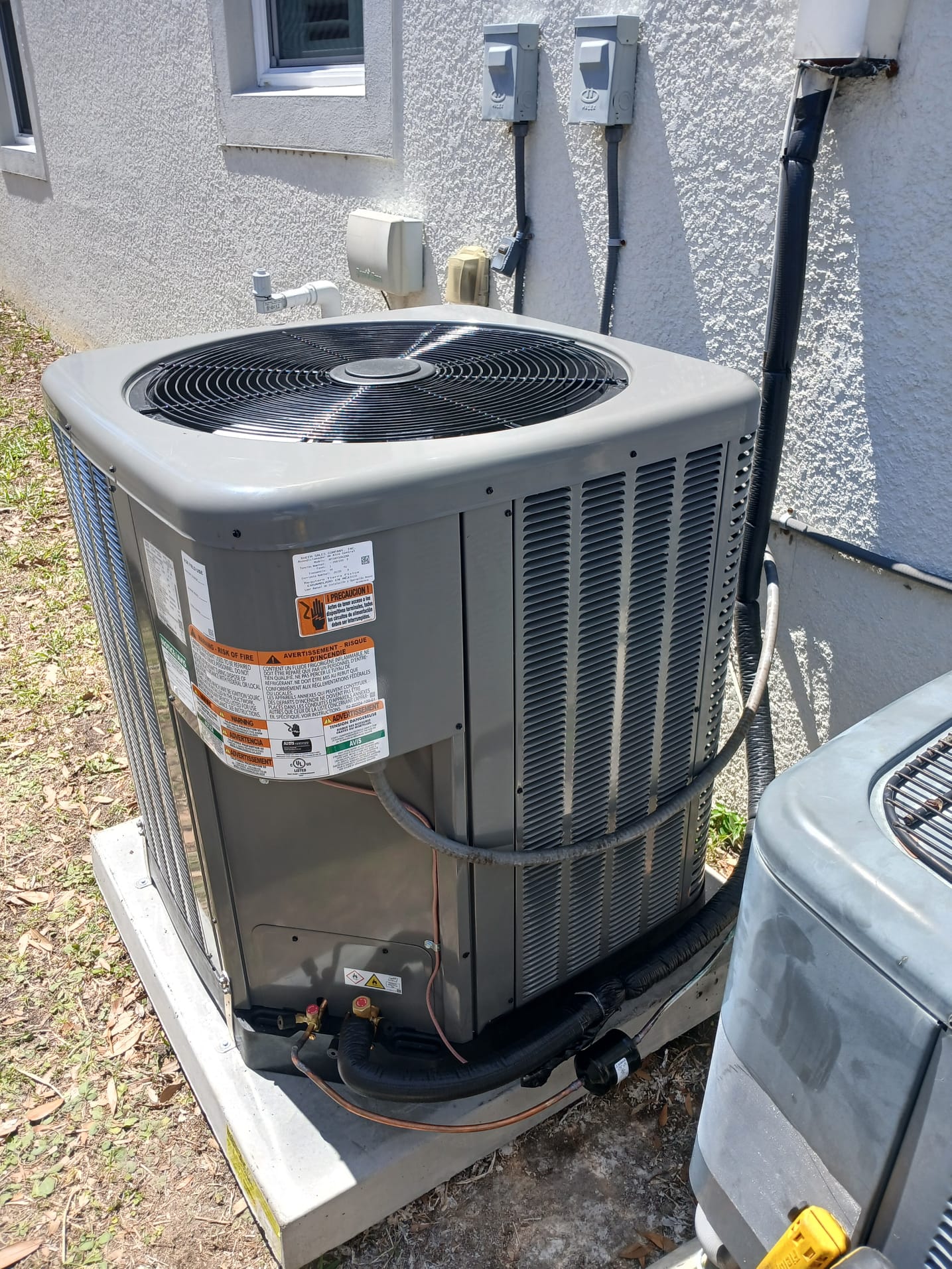 RUUD Equipment (2 Stage)
Install New Air Handler 
Install Air Handler UV System
Install New Outdoor Condenser 
New Filter Drier 
Install Thermostat (Auto Changeover)
Thermostat Wire Included 
Primary Float Safety Switch
Secondary Float Safety Switch 
Install Horizontal Drain Pan
UV Rated Outdoor Insulation 
Refrigerant Locking Caps
Flush Existing Refrigerant Lines
Flush Drain Line
4” Hurricane Pad
Vibration Pads
Hurricane Tie Down Straps
Vacuum System 
Seal Supply/Return Plenums 
Remove Current Equipment
Permitting 
10 Year Parts Warranty
3 Year Labor Warranty 
100% Satisfaction 