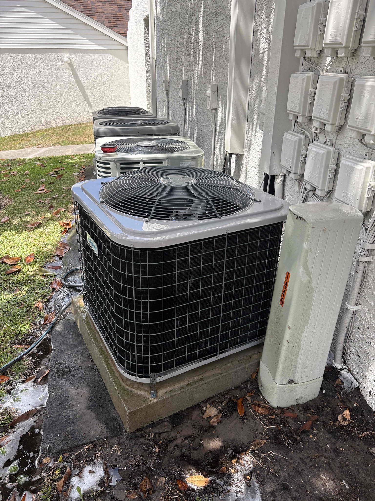 Full System Tuneup 

Full system tuneup 

Wiped Down Air Handler 

Checked temperature splits 

Verified IAQ Operation 

Tested Safety Overflow Switch 

Inspected Air Handler Coils 

Inspected Blower Wheel & Assembly 

Checked cap mfd 

Checked contactor 

Inspected wiring/Tightened Connections 

Compressor amps 

Motor amps 

Cleaned Service Panel

Cleared drain line and pan 

Added pan tab to help with buildup 

Checked refrigerant pressures 

Checked blower amps 

Checked filter 

Thermostat operations 

Checked  cooling 

Unit is operating at this time 

Recommendations 
-replace failed capacitor
-chemically clean outdoor coils 

Went over these repairs with home owner and completed work 

Further Notes
-air handler coils starting to rust 
-outdoor filter drier start to corrode and rust 
-outdoor insulation failing 