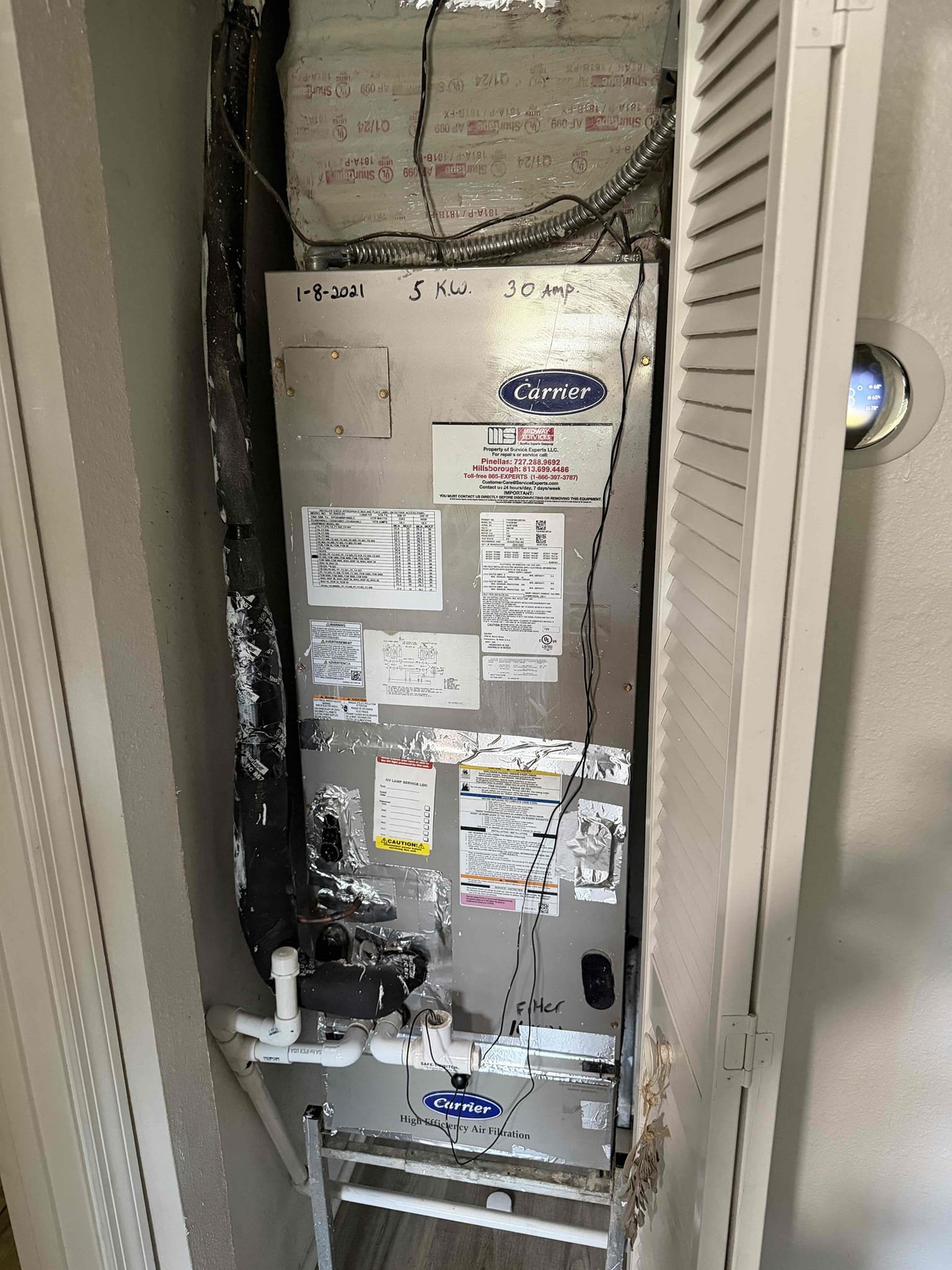 Upon my inspection, found system running but very low on refrigerant.  performed leak search and found leak at the indoor TXV. Quote will be sent out Monday for replacement. Quote has been sent for system replacement. System is not cooling at this time.