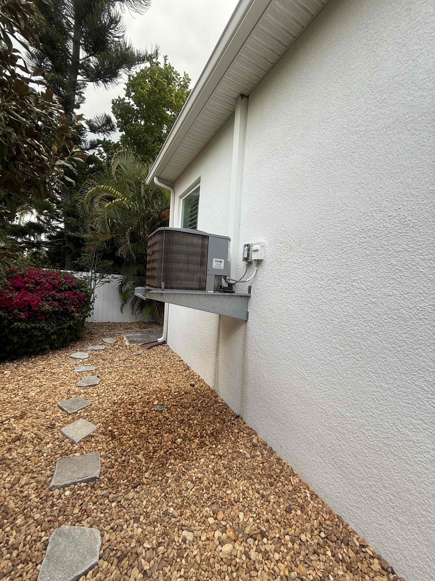 On arrival found unit not cooling due to burnt wires, contactor, and capacitor. Replaced parts. Start and test. Performed first maintenance on system. Pressures good. Temp split good. Cleared pan and drain. Added chemical to help prevent growth. Rinsed condenser coil. Electrical checked good. Unit is cooling properly at this time. 