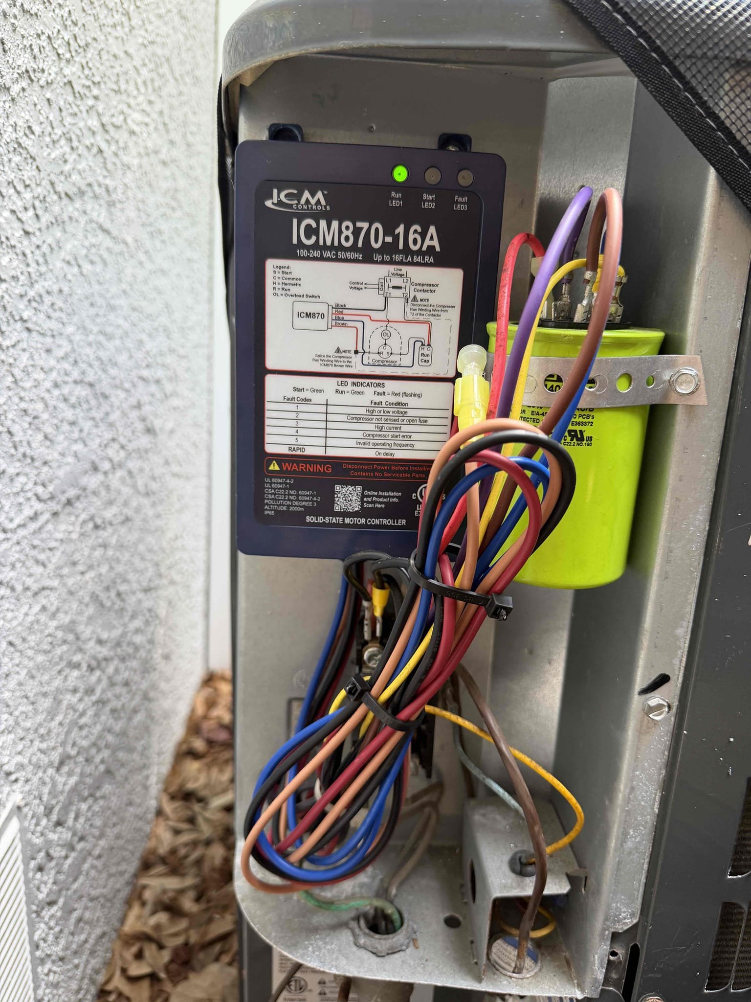 Scope of work:
Install 2 soft start kits on both condenser units. 