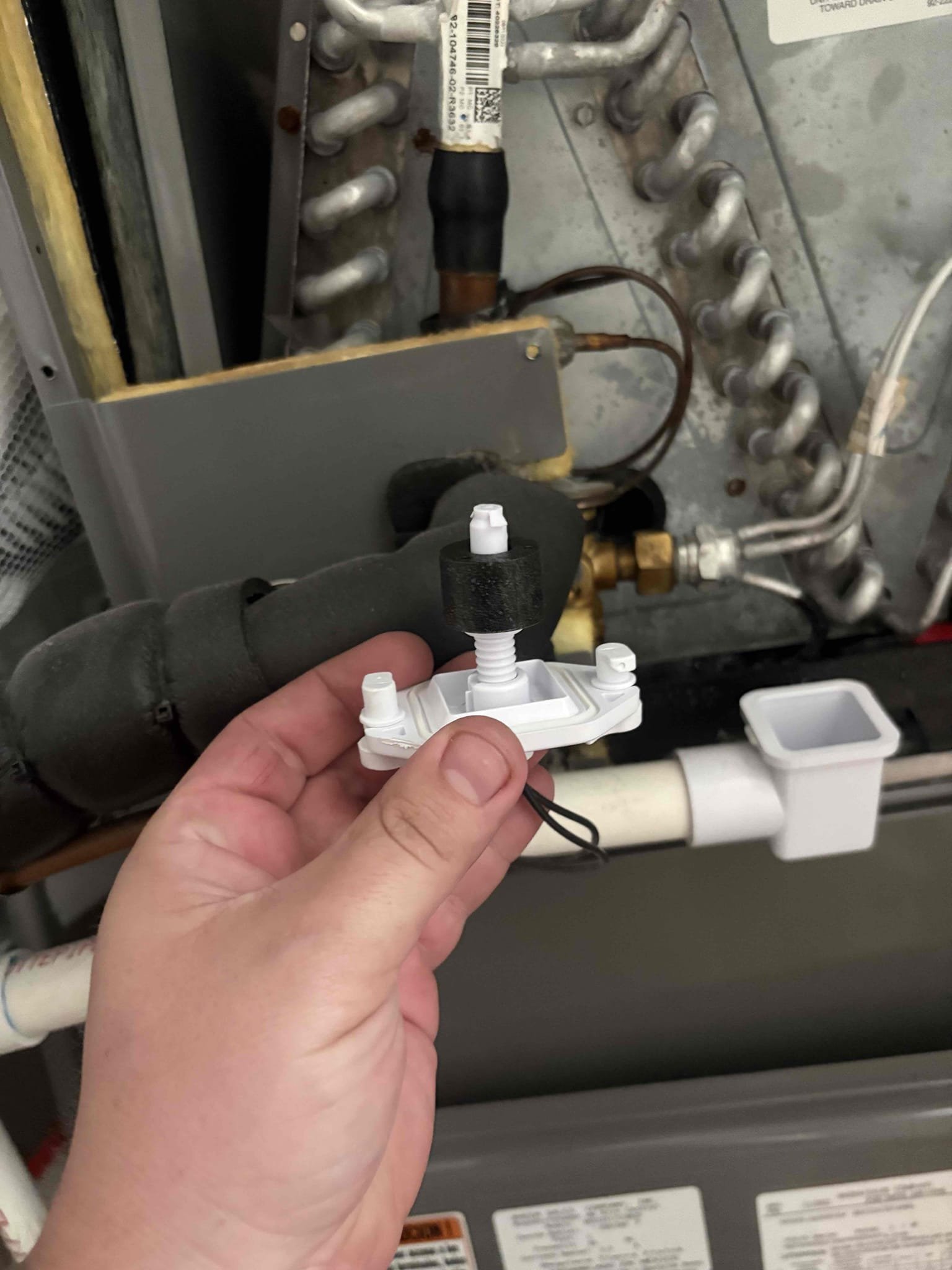 Full system tuneup 

Wiped Down Air Handler 

Checked temperature splits 

Tested Safety Overflow Switch 

Inspected Air Handler Coils 

Inspected Blower Wheel & Assembly 

Checked cap mfd 

Checked contactor 

Inspected wiring/Tightened Connections 

Compressor amps 

Motor amps 

Cleaned condenser coils 

Cleaned Service Panel

Cleared drain line and pan 

Added pan tab to help with buildup 

Checked refrigerant pressures 

Checked blower amps 

Checked filter (recently changed 4” media)

Verified IAQ Operations

Thermostat operations 

Checked cooling 

Unit is operating at this time 

NOTES 
-Home owner states unit is making a sound. Previously stated on past tuneup. System is operating within manufacture specifications. Noise is the refrigerant hissing through the cooper lines. Noise is louder in stage two. 