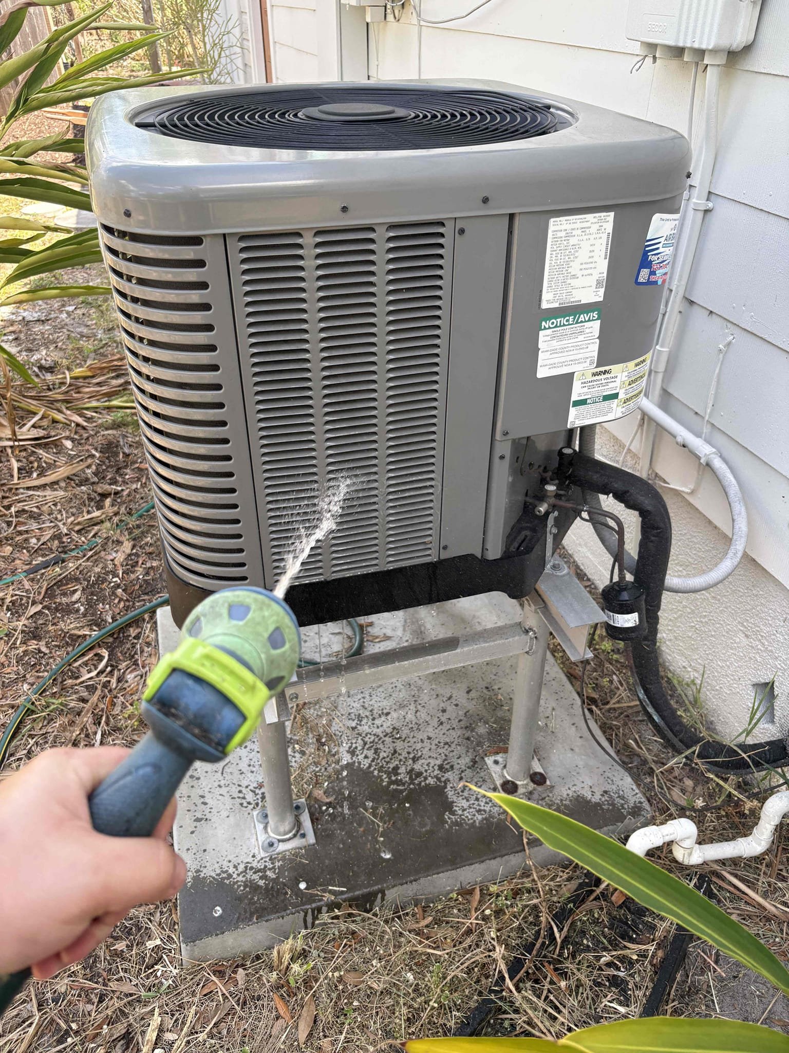 Full system tuneup 

Wiped Down Air Handler 

Checked temperature splits 

Tested Safety Overflow Switch 

Inspected Air Handler Coils 

Inspected Blower Wheel & Assembly 

Checked cap mfd 

Checked contactor 

Inspected wiring/Tightened Connections 

Compressor amps 

Motor amps 

Cleaned condenser coils 

Cleaned Service Panel

Cleared drain line and pan 

Added pan tab to help with buildup 

Checked refrigerant pressures 

Checked blower amps 

Checked filter (recently changed 4” media)

Verified IAQ Operations

Thermostat operations 

Checked cooling 

Unit is operating at this time 

NOTES 
-Home owner states unit is making a sound. Previously stated on past tuneup. System is operating within manufacture specifications. Noise is the refrigerant hissing through the cooper lines. Noise is louder in stage two. 