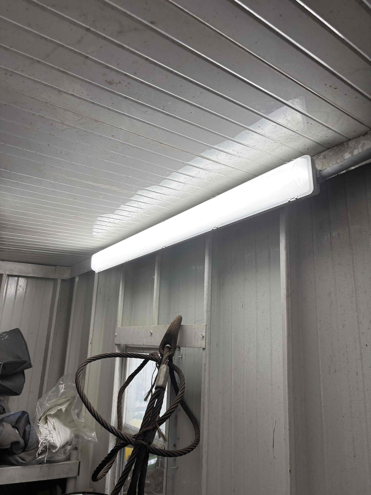 Replace flickering light fixtures with new vapor tight led light fixtures 