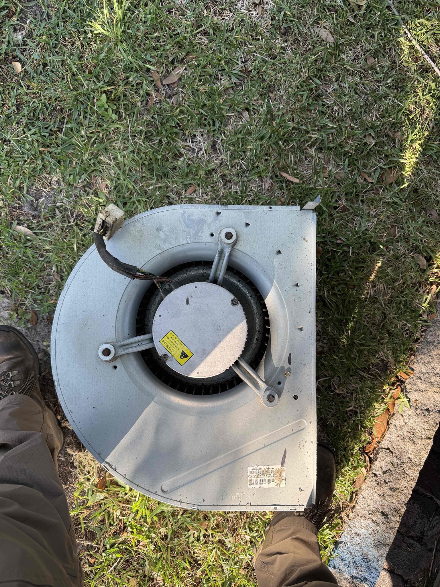 Pull and clean blower. 