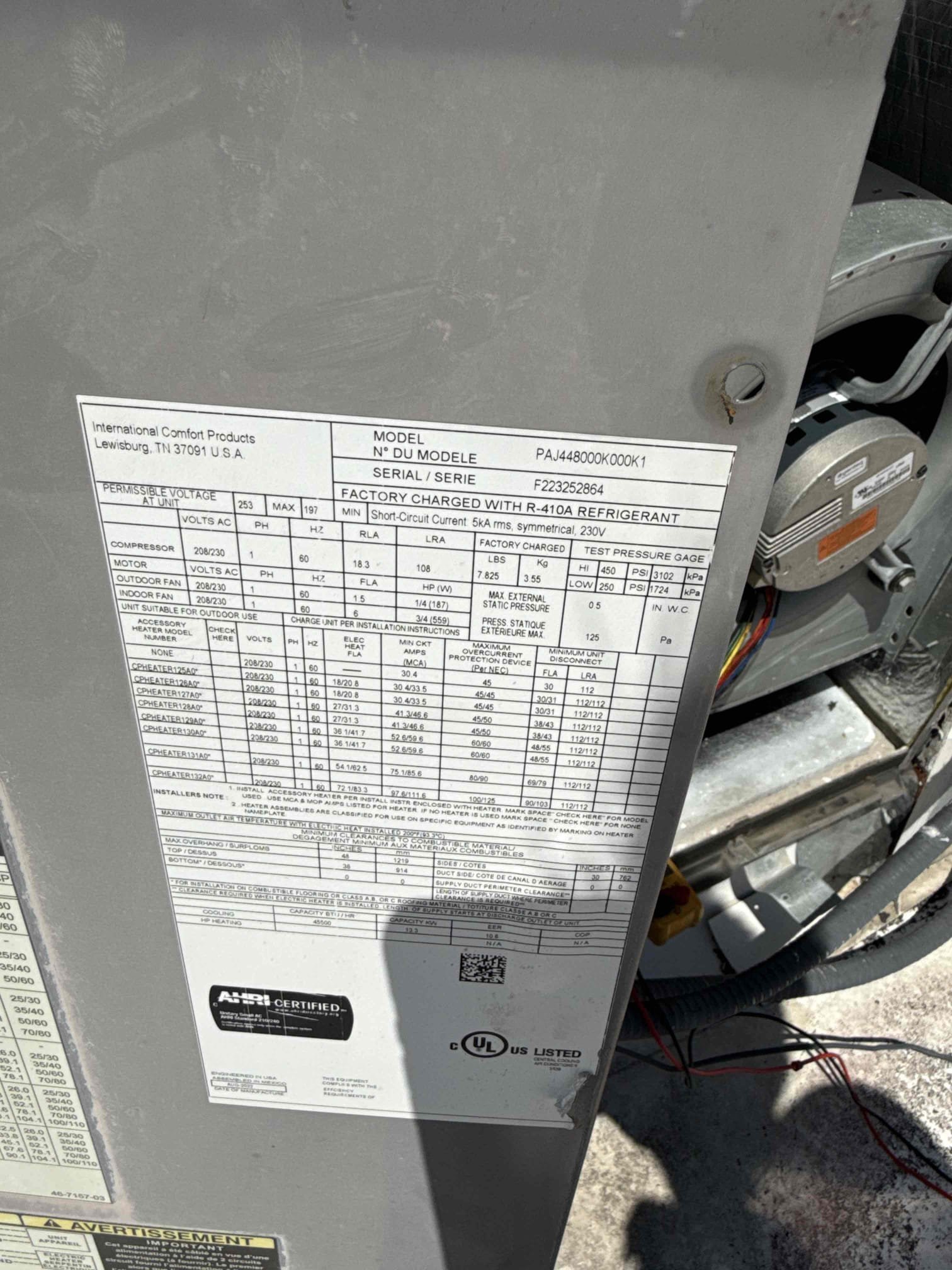 On arrival found ICP rooftop package unit not cooling due to bad blower motor. Replaced part. Start and test. Pressures good. Electrical good. Unit cooling properly at this time. 