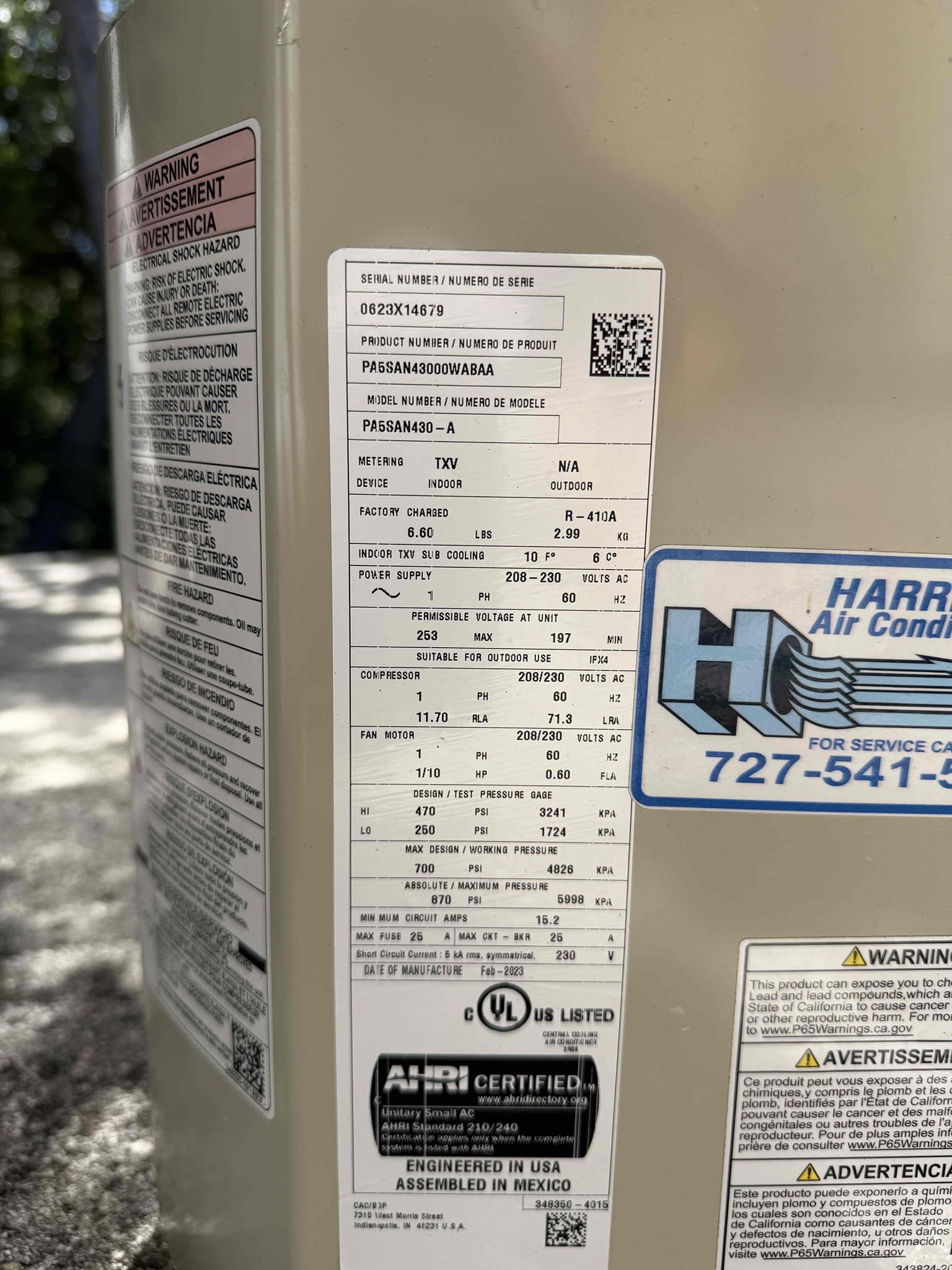 On my inspection found system low on refrigerant and had a very hard time locating a leak. The leak could be in the line set that is not accessible due to the attic being so tight. We are going to replace the system and run a new line set while also relocating the condenser to the side of the home. This is a guaranteed solution. Top system off with refrigerant, but no guarantee on how long that will last. Client is scheduled to replace system next week. 