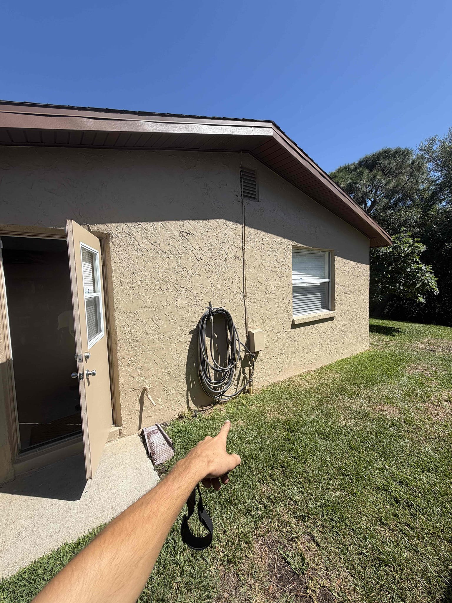 On my inspection found system low on refrigerant and had a very hard time locating a leak. The leak could be in the line set that is not accessible due to the attic being so tight. We are going to replace the system and run a new line set while also relocating the condenser to the side of the home. This is a guaranteed solution. Top system off with refrigerant, but no guarantee on how long that will last. Client is scheduled to replace system next week. 