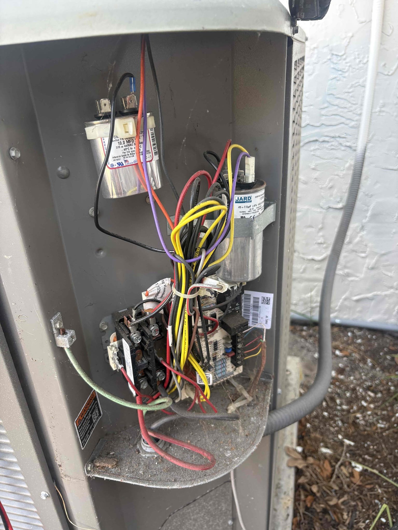Home owner states outdoor unit is tripping breaker randomly. Tested all starting components. Tested compressor and motor amps. Tested pressures and temp splits. Unit is currently operating within manufacture specifications. 

Breaker is getting hot. Aluminum wire ran to units. Would recommend replacing breaker and wiring if issue continues. Also stated compressor could be intermittently failing. Went over age of system and also system warranties. 
