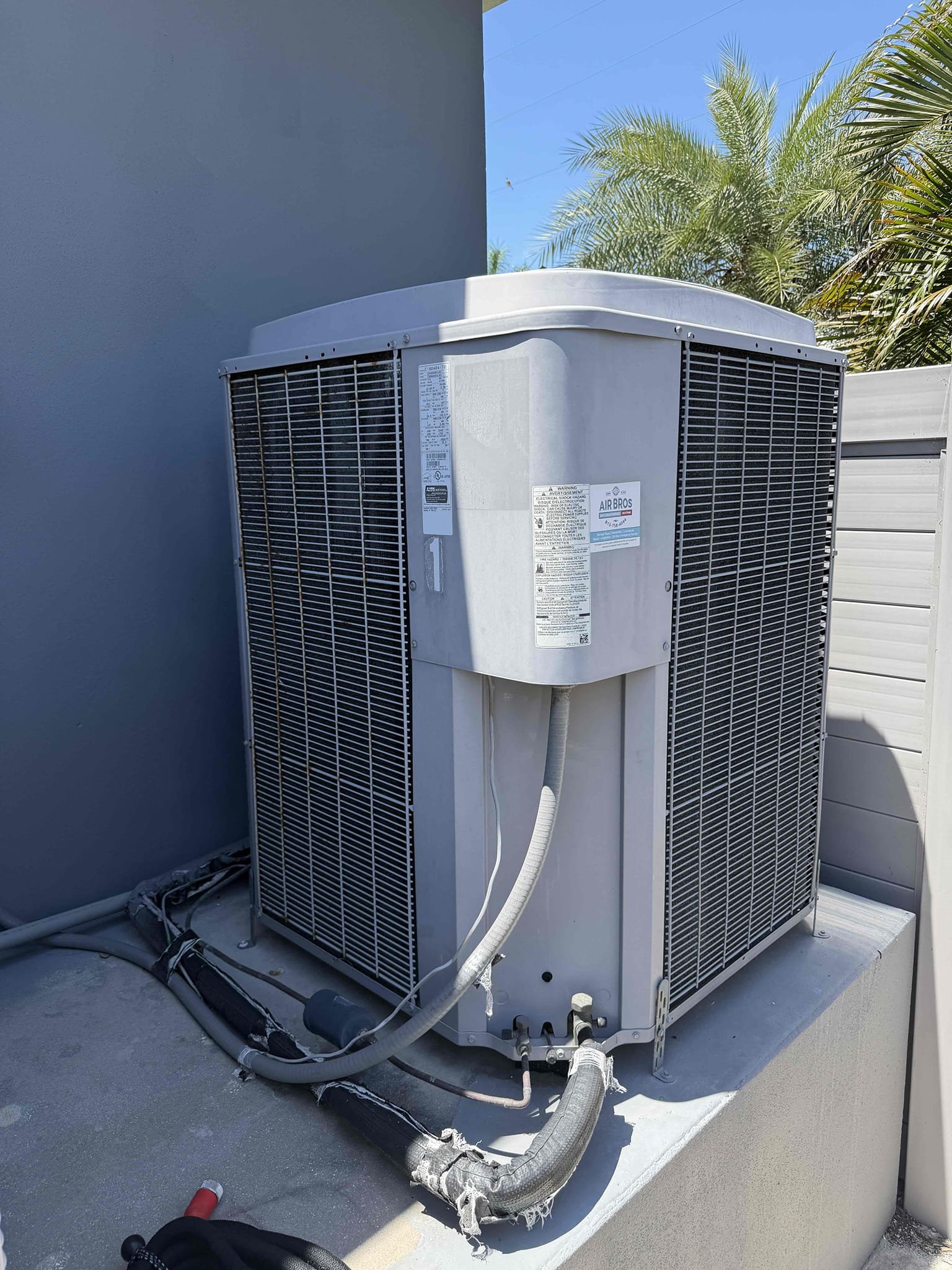 Formed by annual maintenance on two systems. Found carrier system low on refrigerant and found a leak in the copper line set. 
Both systems are cooling with 20° temperature splits at this time. 
Scope of repair work:
Repair leak in copper connection
Recharge system with refrigerant
Put new insulation on suction line where repair was made. 
Installed new filter line drier 