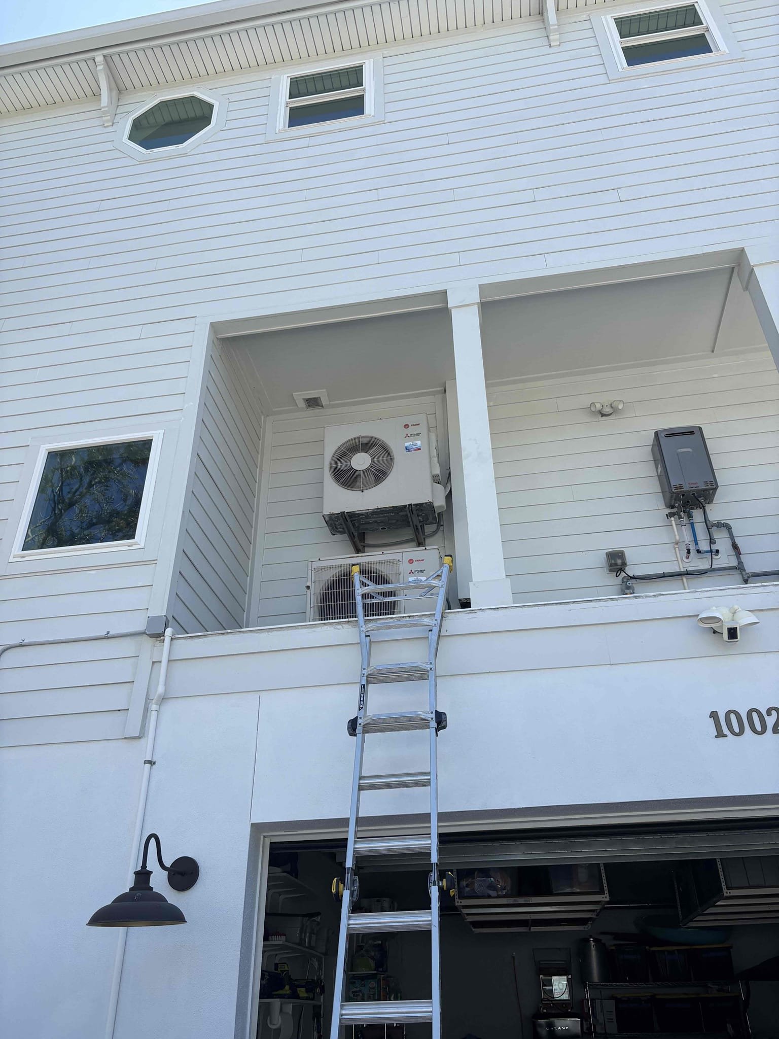 Return to complete leak search on system. Removed filter cover snd doors on 4 cassette head units. Leak searched coils and connections points. Did not find any issues inside. Searched entirety of outdoor unit. Found schrader core leaking and gasket to cap missing. Replaced core and added new cap. Verified new core not leaking. Added refrigerant back to factory specifications and verified system operations. 