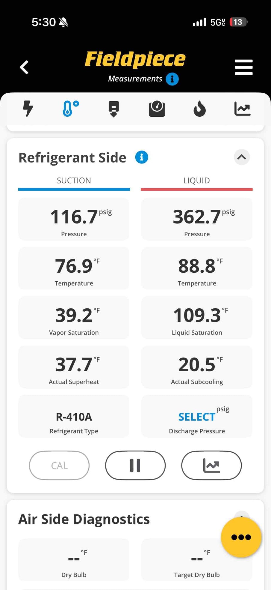 Upon my inspection, found clogged drain line, very dirty condenser coils, high compressor amp draw and fan motor amp draw, bad capacitor, and refrigerant pressures that indicate a restriction. 
Temp split is 13°
Attic Soffit vents are completely blocked off and attic is excessively hot without proper ventilation. 140° attic
Performed scope of work below-

Scope of work:
- Chemical clean condenser coils
- Drain cleaning and treatment
- Replace capacitor
- Maitenence plan

After performing cleanings and repairs, pressures indicate a restriction in the liquid line. Quote being sent to remove the piston metering device and clean/reinstall. 
Fan speed was set to high and is too much for this system. Condenser is 2 ton and air handler is 2.5 ton. Adjusted fan speed to Low and achieved a 17-18° temp split. 

Compressor amp draw is better and fan motor amps are better. 

System is cooling the best it can right now until we can address the restriction. 

Notified client that if system freezes u