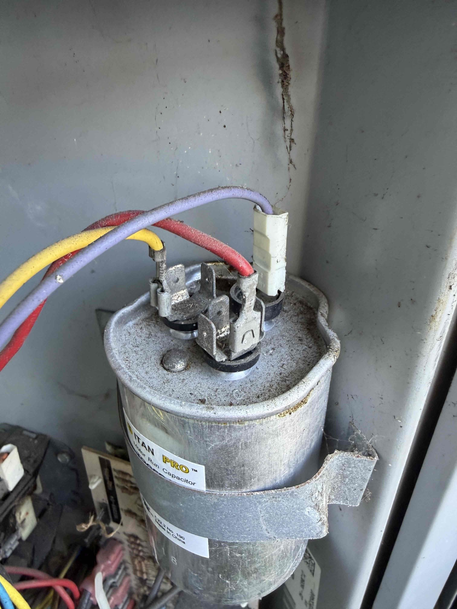 Mix match system. 
Performed tune up on system. System has a 14-15° temperature split and is not cooling efficiently. Capacitor is very weak and contactar is pitted and making bad connections. Condenser coils were very impacted with debris. Evaporator coils are clean enough and there are very minimal if any signs of growth inside the air handler. Tested system pressures a found system is low on refrigerant and evaporator coils are at risk of freezing up. Advised client that we can add refrigerant now but if pressures are low again in the future we will have to do a leak search and repair. Condenser fan motor is over amping. Compressor has good amps. Cleaned and treated condensate pump, drain line, and primary drain pan. 

Performed duct inspection. Client has concerns that main bedroom and laundry room do not get enough are flow. Explained that the bedrooms don’t have adequate return vents for proper air circulation. It appears that the master bedroom and laundry room are an add on to 