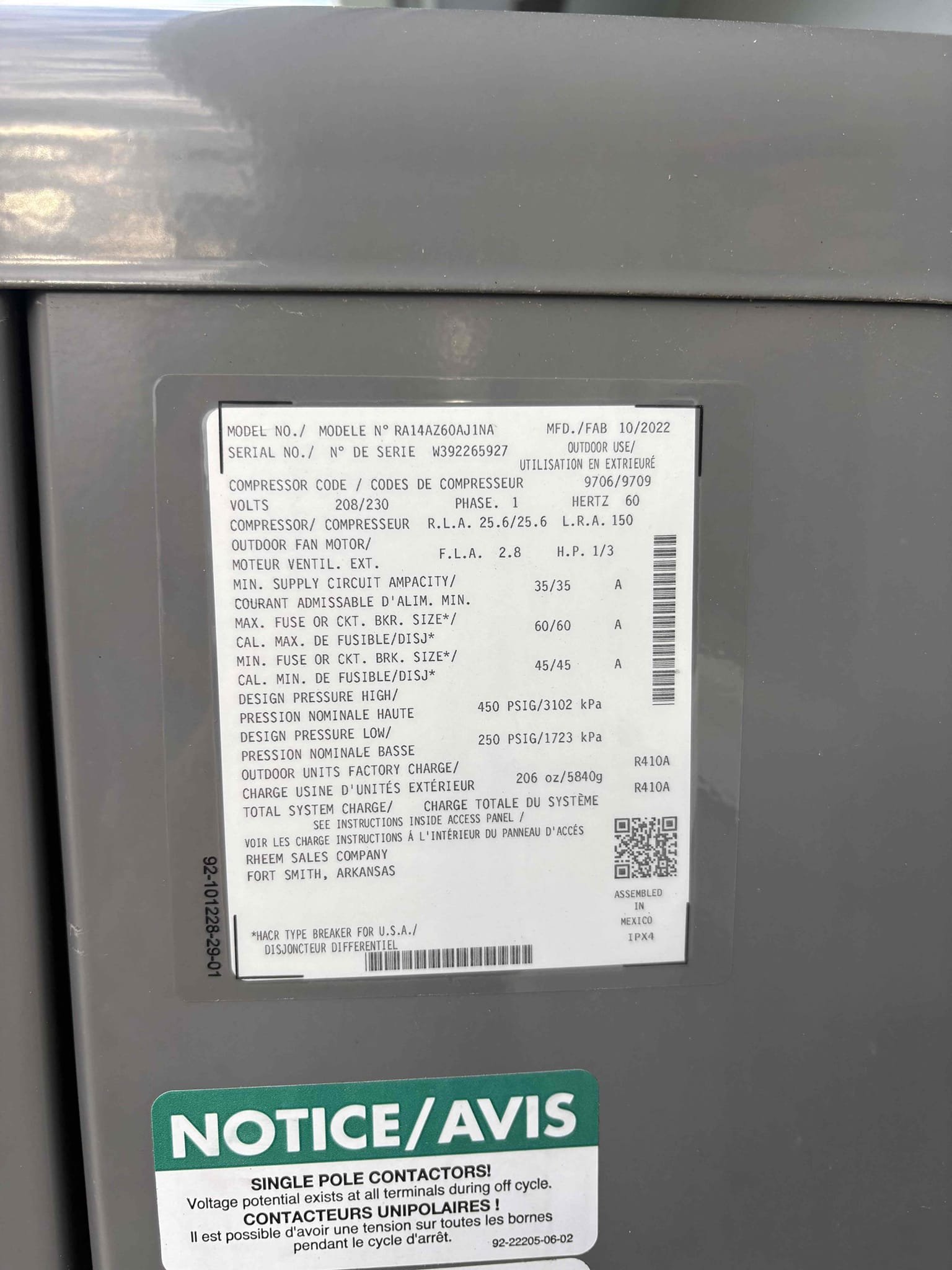 Diagnostic 
-failed outdoor capacitor 

Replaced capacitor and verified system operations 