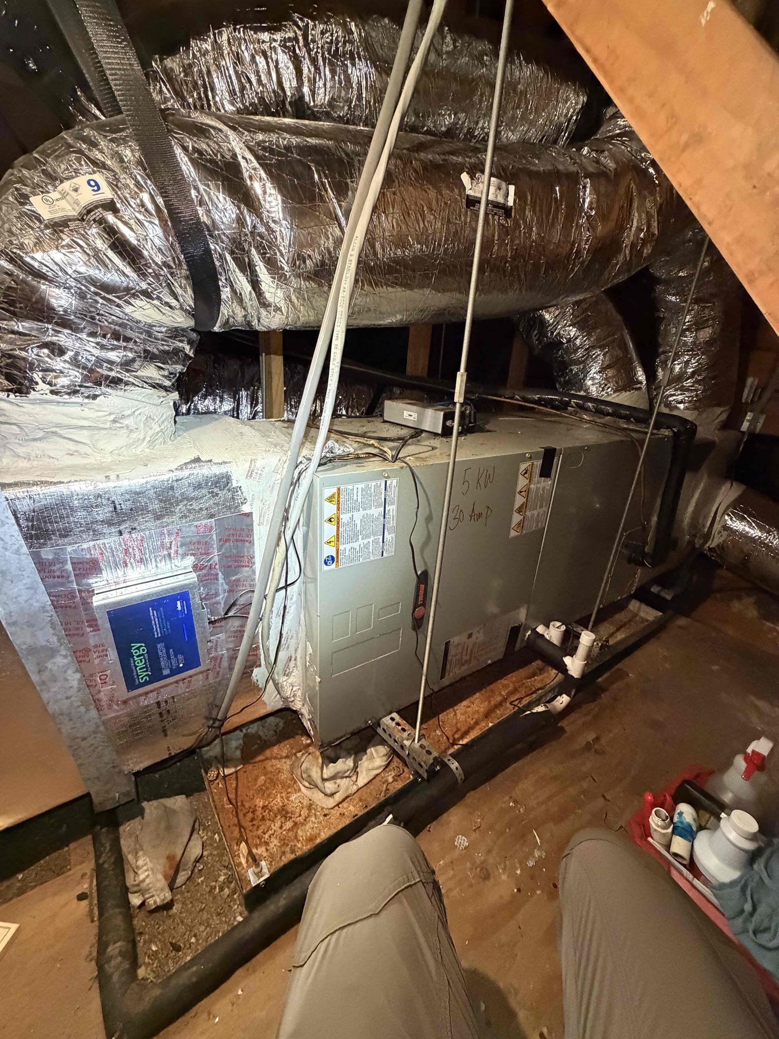 Performed Maitenence on system. Cleaned/treated drain line and primary drain pan. Cleaned condenser coils. Evaporator coils are very dirty and impacted with debris. Air handler blower wheel is very dirty and impacted with biological growth. The existing UV light inside the system is burnt out and not working. Drain line insulation is damaged in a section. Verified safety float switch functionality. Checked amp draw on compressor. Checked amp draw on fan motor. Checked capacitor is within factory range. Inspected Contactar. Made sure all connections are tight. System is cooling with a 23° temperature split at this time.

Currently all filters need to be changed and there is a missing filter in the downstairs bedroom. 

Client is ordering filters and will call us to have Michael come back out to replace them complimentary. 

Client signed up for our Maitenence plan. 

Sending a quote for our recommendations to get the system running as efficiently as possible. 