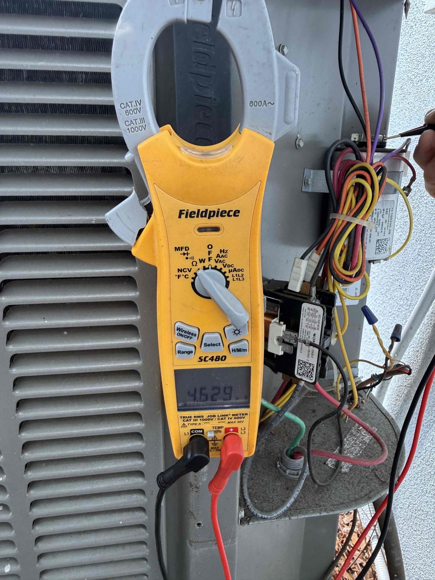 Reason for call:
No cool 

Equipment 
2018 Lennox 2.5 ton straight cool 
Horizontal in garage 
Condenser on right side of home 

Summary:
On arrival compressor was not running both indoor and outdoor fans were running. Found dead outside capacitor. Found burnt Contactor. Found dirty condenser coil. Drain is not up to code informed homeowner. 

Solution:
Replace dead capacitor 
Replace Burnt contactor 
Clean condenser coil 