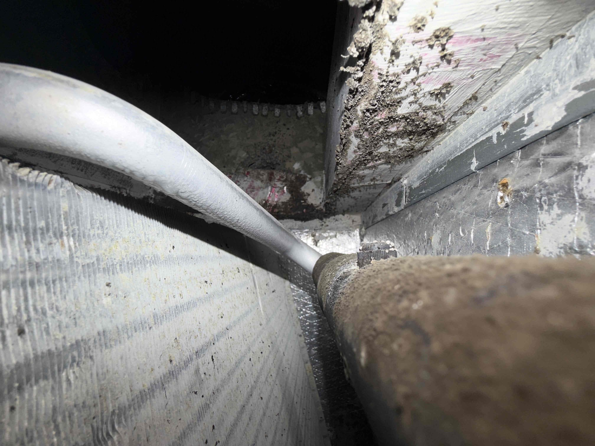 Client states strange smell coming from system. Client wanted a coil cleaning to help with the smell. Upon my inspection, found a refrigerant leak in the evaporator coil. This coil is not manufactured anymore and cannot be replaced. Quotes being sent for new system options. 
