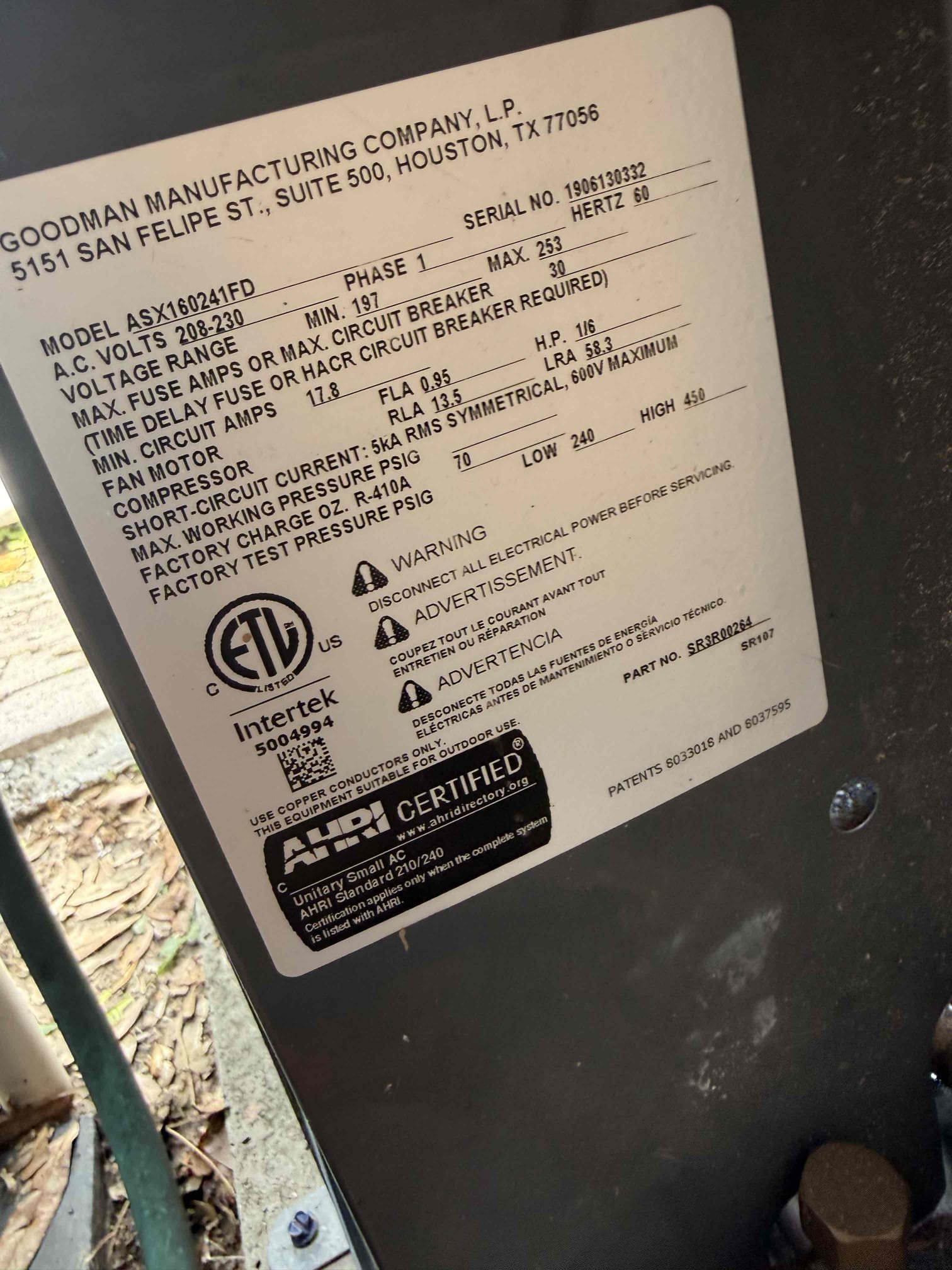 Recover refrigerant, install new warranty condenser coil, recharge system. Start and test. Unit cooling properly at this time. 