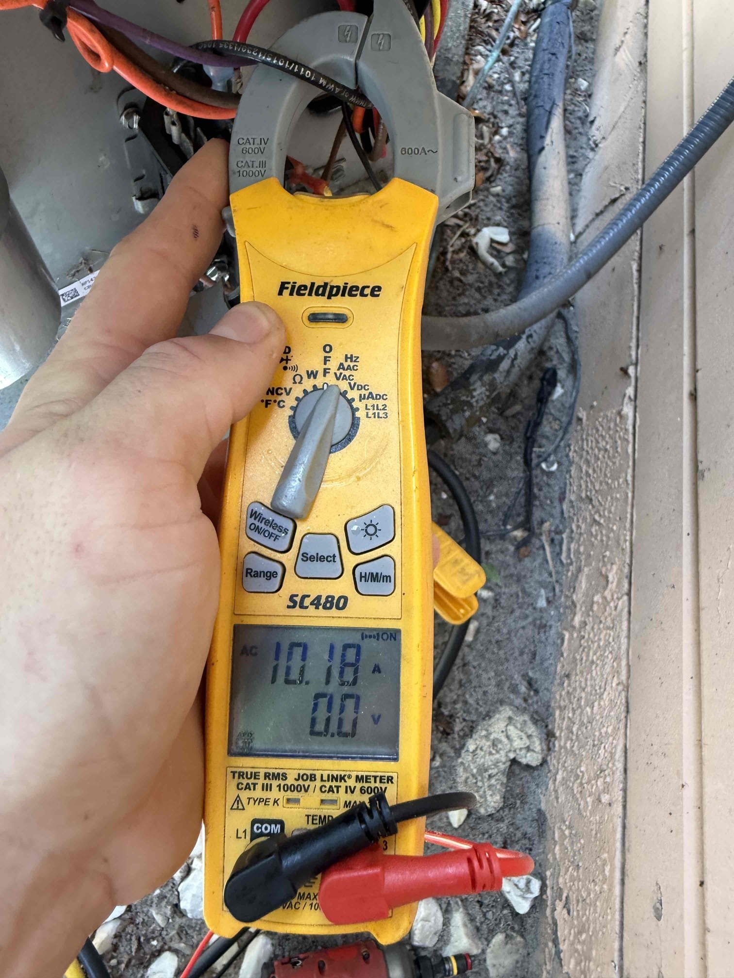 Install dual capacitor. 
Duct seal in three connections. 
Finish tune up from yesterday. 