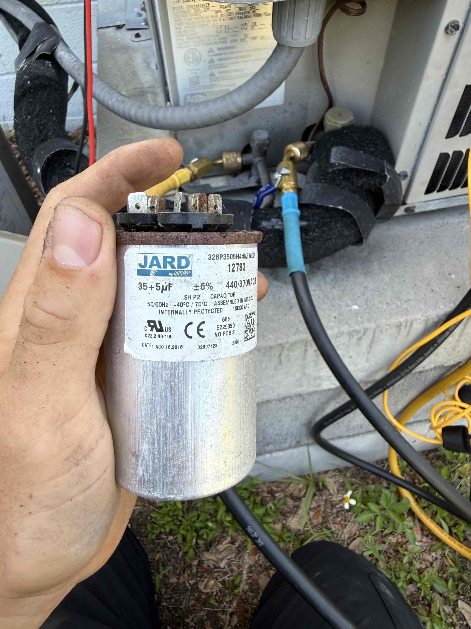 Reason for call:
No cool

Equipment:
2013 Goodman 
Condenser out back
Horizontal in attic 

Summary:
On arrival found compressor was not running found dead capacitor and buzzing corroded contactor. Presented to homeowner. He was not happy with price for repair. Mentioned he usually gets capacitors for 40 bucks. His guy was out of town this week. Homeowner decided to not complete repair. Unit is still not operational. 

Solution: 
collected for service fee 