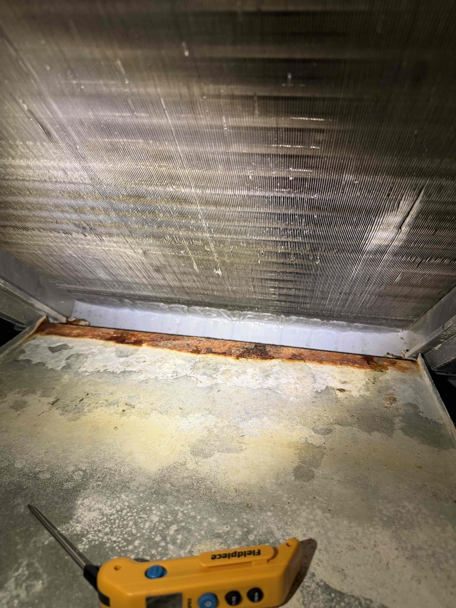 Found restriction in system. Quote for system replacement accepted. Will return tomorrow to install. 
Waiving leak search fee with system replacement and unable to detect leak. 