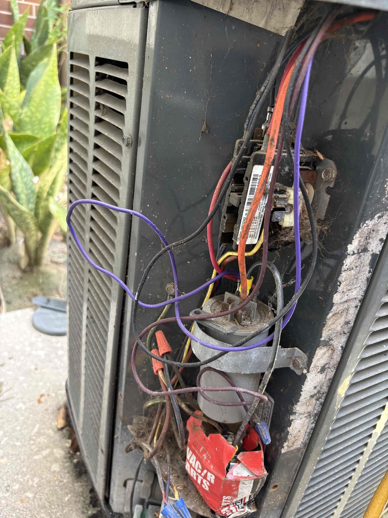 Diagnostic 
-indoor unit low voltage wiring to outdoor unit has a break. Not sending 24v to outdoor unit 

Checked wiring connections and voltage at each splice. Break could be in ceiling or wall. Recommend adding transponder 

Further Notes 
-indoor coils heavily impacted with debris 
-outdoor coils impacted 
-capacitor rusting 
-contactor pitted 
-filter drier starting to corrode 

Unit is 21 years of age. Explained that after repair there may need further diagnostic. With age and underlying conditions would recommend replacement. System is currently down until home owner makes decision 

Transponder is special order. Will need to accommodate for lead time 