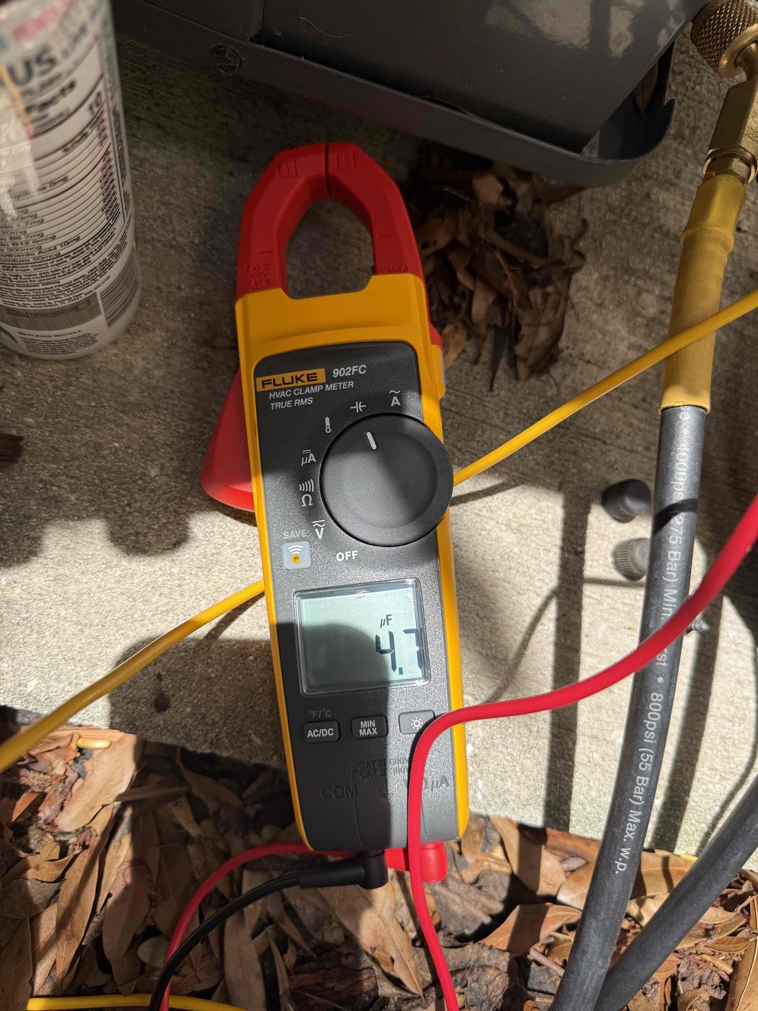 Reason for call:
Tune up 

Equipment: 
2021 Goodman 3 ton straight cool 
Vertical in garage 
Condenser on right side of home 

Summary:
Completed tune up to find thermostat failed in auto for fan. Dual capacitor was weak on compressor side. Contactor was burnt and pitted, unit slightly low on charge. Found condenser to not have to down straps. Flushed drain line and pan. Flushed indoor outdoor coils, confirmed temps and pressures. Filters have been maintained properly. 

Solution:
Top off refrigerant charge 
Dual capacitor due to weak readings 
Contactor due to burnt contact points 
Digital thermostat due to auto fan not operating 