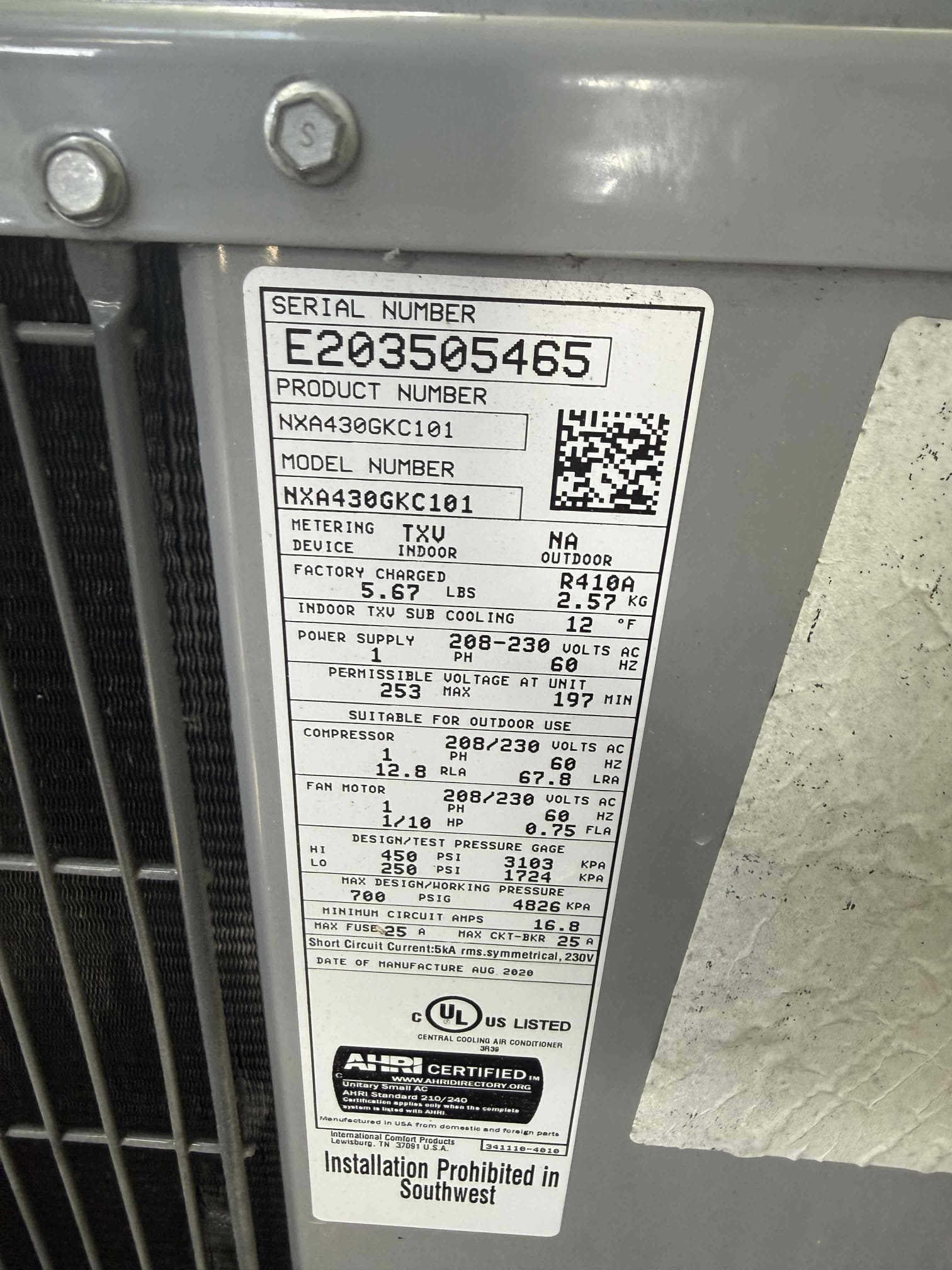 On arrival found unit leaking water due to clogged drain. Cleared pan and drain. Added chemical to help prevent growth. Found dirty evaporator coil and recommend to clean. Inspected outside unit and found weak and worn contactor and capacitor. Pressures good. Temp split good. Rinsed outdoor coil. Unit cooling at this time. 
