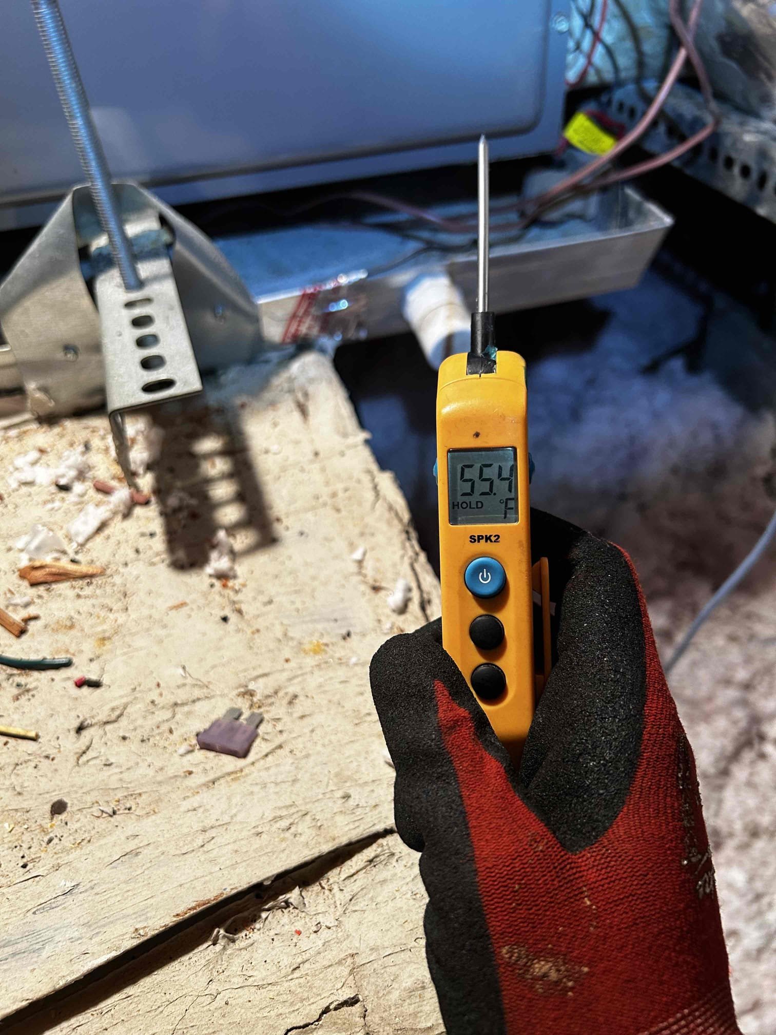 Upon arrival, I started by checking the temperature split between the supply and return air, which measured 20°, indicating the system is operating within a healthy range.

I then checked the refrigerant cycle and found no signs of leaks or restrictions at this time.

I also inspected the electrical components. Overall, the electrical system is functioning properly; however, the capacitor is testing weak and should be monitored, as it may need replacement in the near future.

If you have any questions, please feel free to reach out. Thank you for your business, and have a great day.