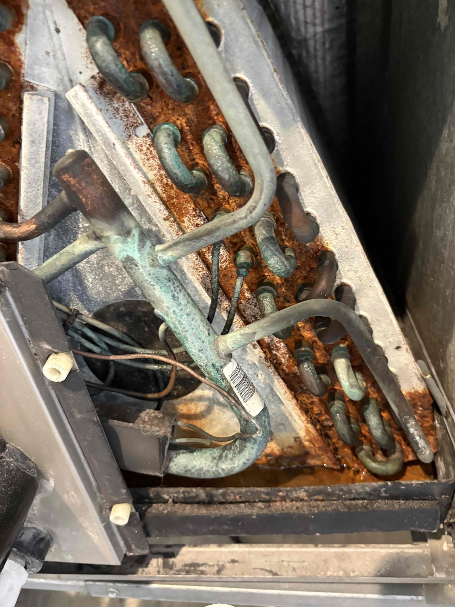 Check in with tower 175 to gain access. COI on file 

Maintenance needed to allow access for roof unit 

Home owner states she changed filter and unit stopped working. Home owner bumped wiring to secondary safety switch. Added wire nut and taped wires to side for home owner.

Performed tuneup on system 

Air handler notes
-coils heavily rusted 
-blower wheel & assembly accumulating bacterial growth 

Outdoor condenser notes 
-filter drier heavily rusted 
-coils starting to corrode 
-capacitor rusted and weak 
-contactor heavily pitted and rusted 

Rooftop units close to water 