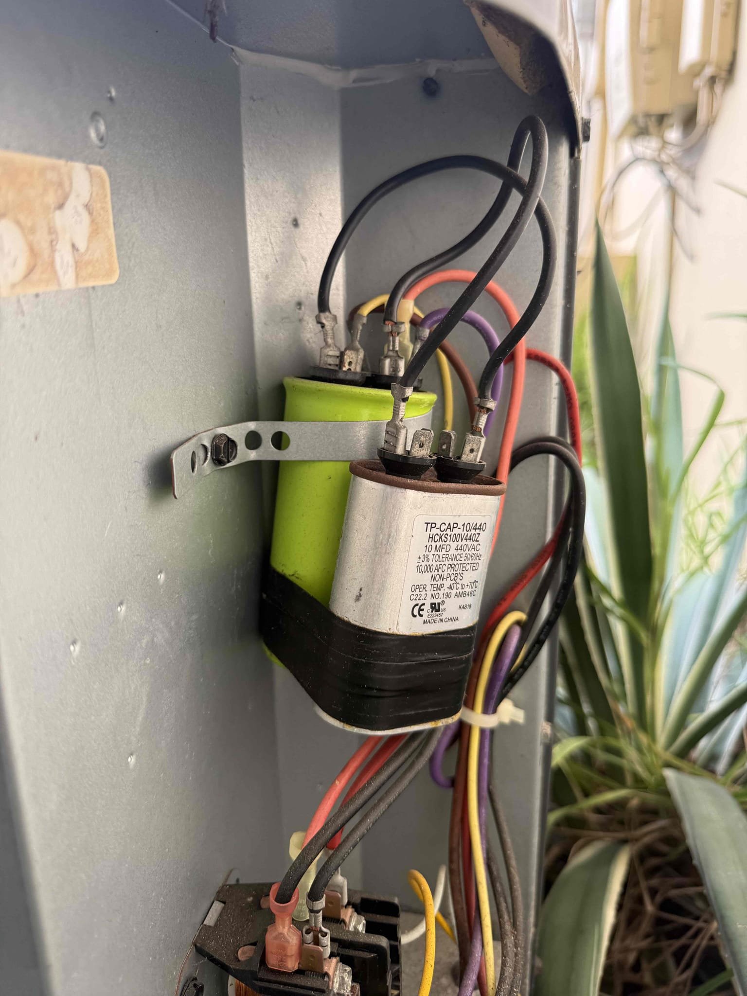 Reason for call:
No cool 

Equipment:
2020 condenser Goodman 
2011 air handler Goodman 

Summary:
Found failed capacitor and buzzing contactor. Replaced both starting components operation was restored to the equipment unit is cooling with a 20 degree split. 
