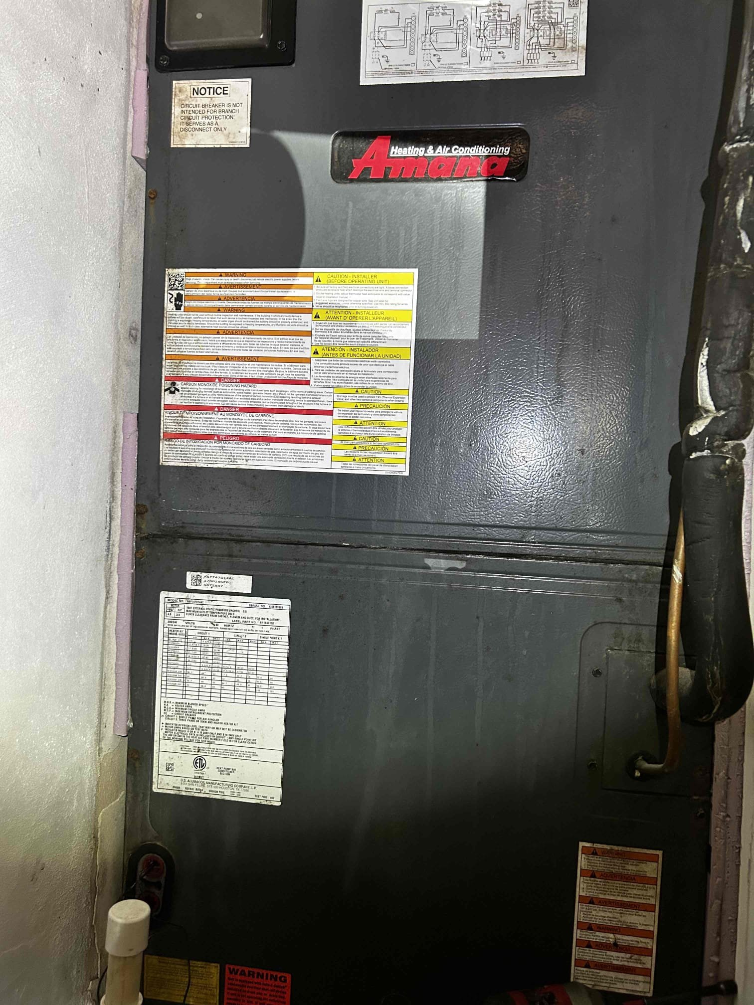 Upon arrival, I began by checking the temperature differential between the supply and return air. The system was maintaining a 20°F temperature split, which is within a healthy operating range.

Next, I inspected the refrigerant cycle. Pressures and temperatures were operating within normal specifications, and there are currently no signs of refrigerant leaks or restrictions. The refrigerant system is functioning properly.

I then completed an electrical inspection. Both high-voltage and low-voltage components are operating correctly, and all electrical readings were within acceptable ranges.

During today’s visit, I performed a drain line treatment, condenser coil cleaning, and air handler inspection.

An additional recommendation is a blower wheel pull and cleaning. The blower wheel currently has dust accumulation on all blades, which can reduce airflow efficiency and place additional strain on the blower motor. Cleaning the blower wheel will help improve system performance and longe